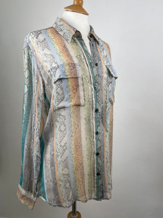 Pastel Sheer Silk Chiffon by Equipment | Size L