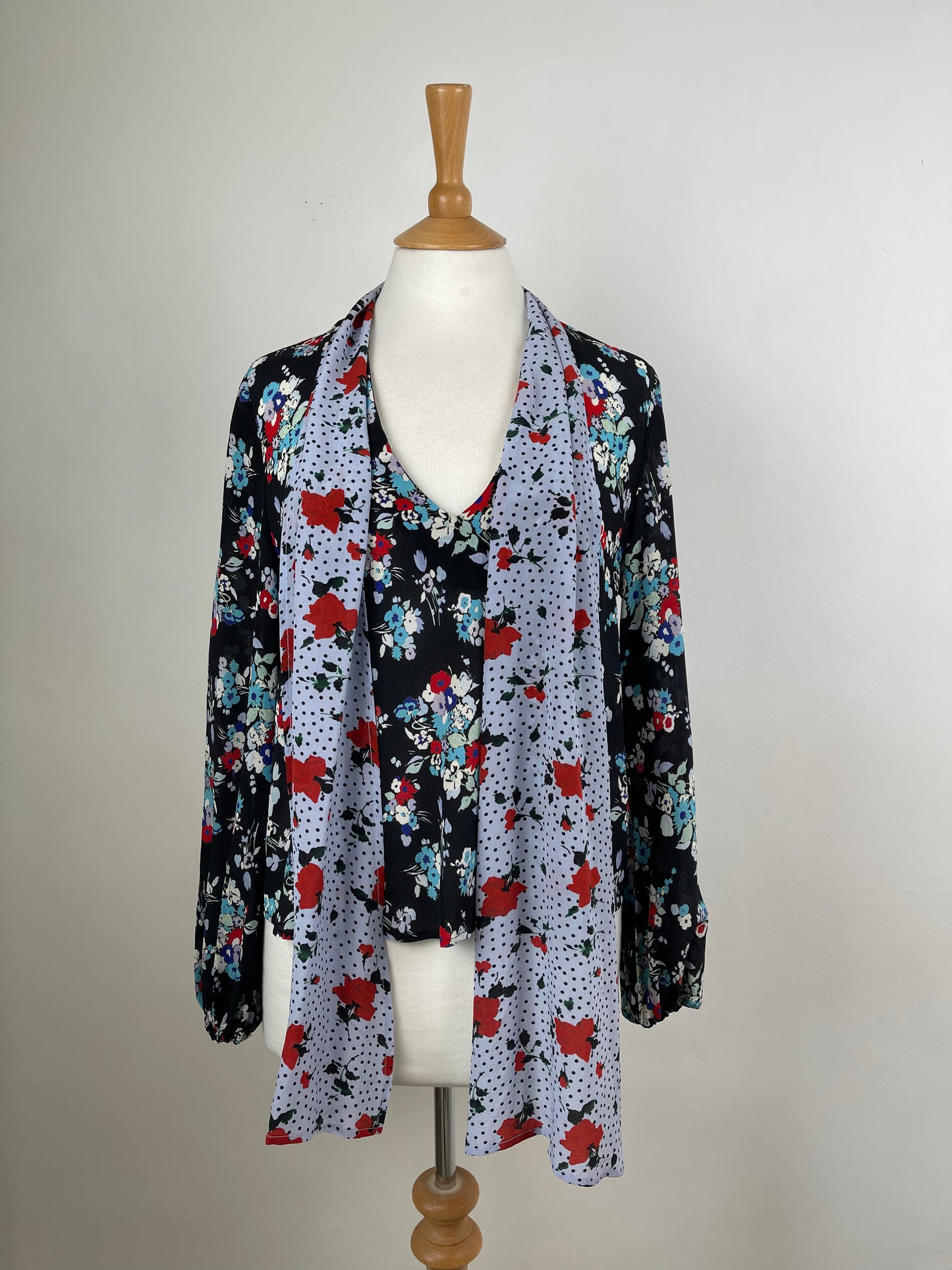Black Floral Print Silk Blouse by Rixo | Size S