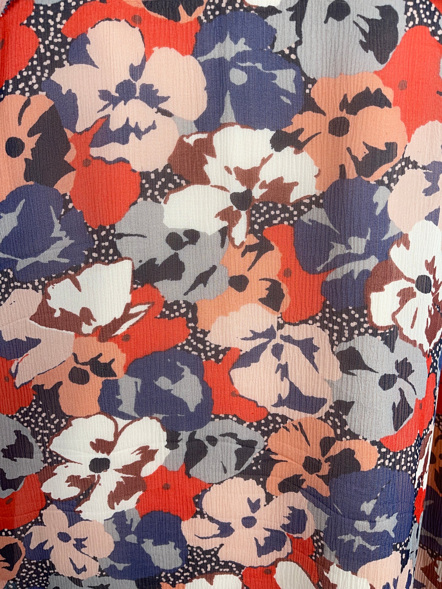 Blue, Mauve and Red Silk Blouse by LK Bennett | Size L