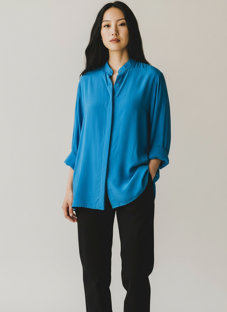 Turquoise Silk Blouse by Bocci Italy | Size L