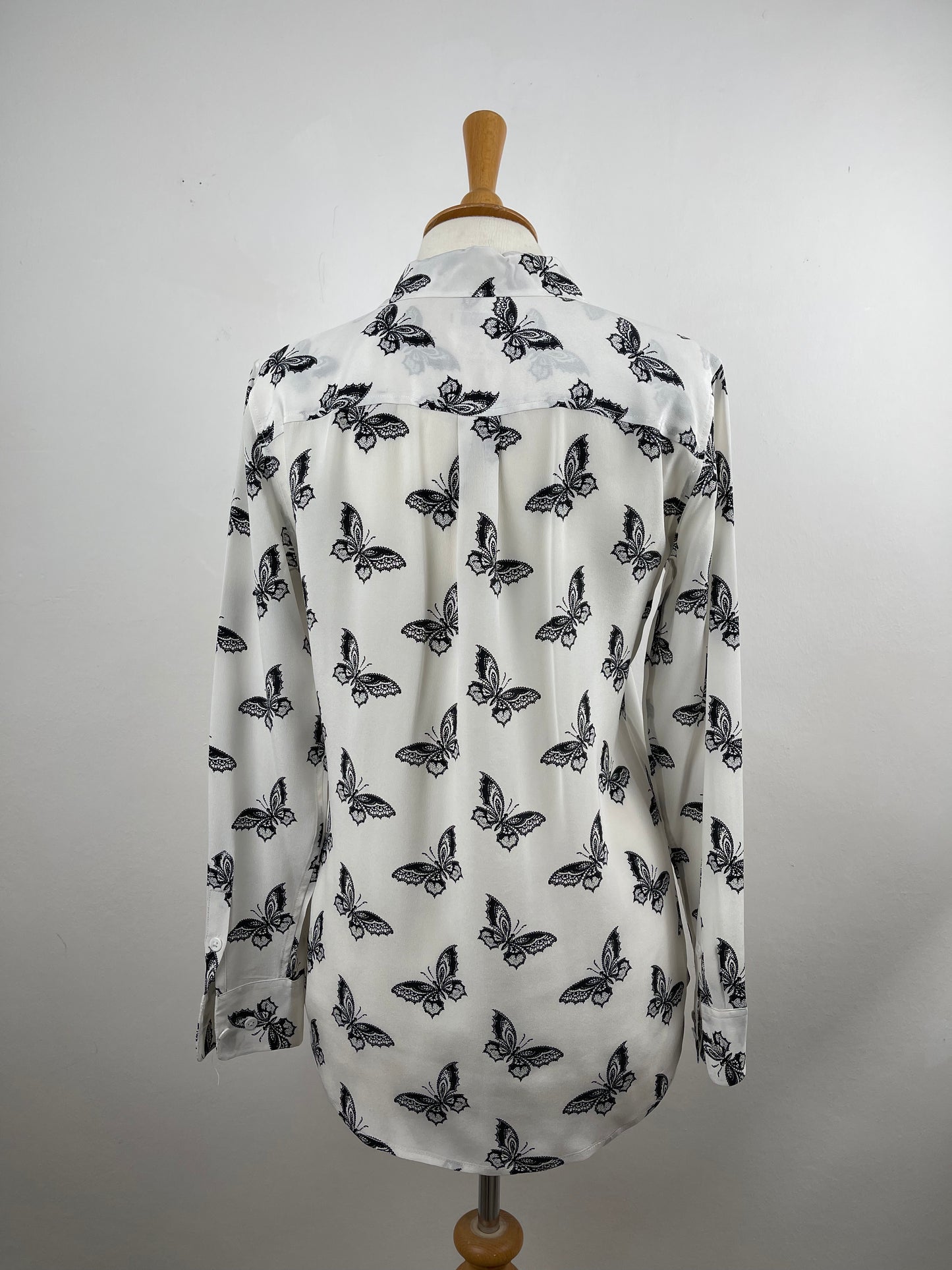 Black & White Silk Blouse by Equipment | Size S