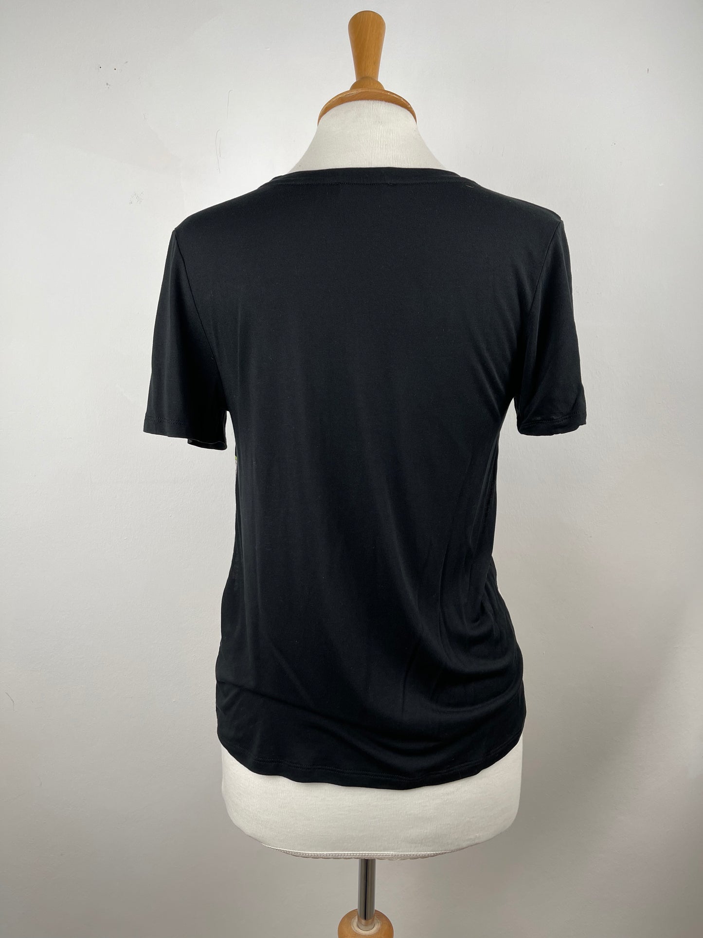 Black and White Silk Front T-Shirt by Paul Smith | Size M