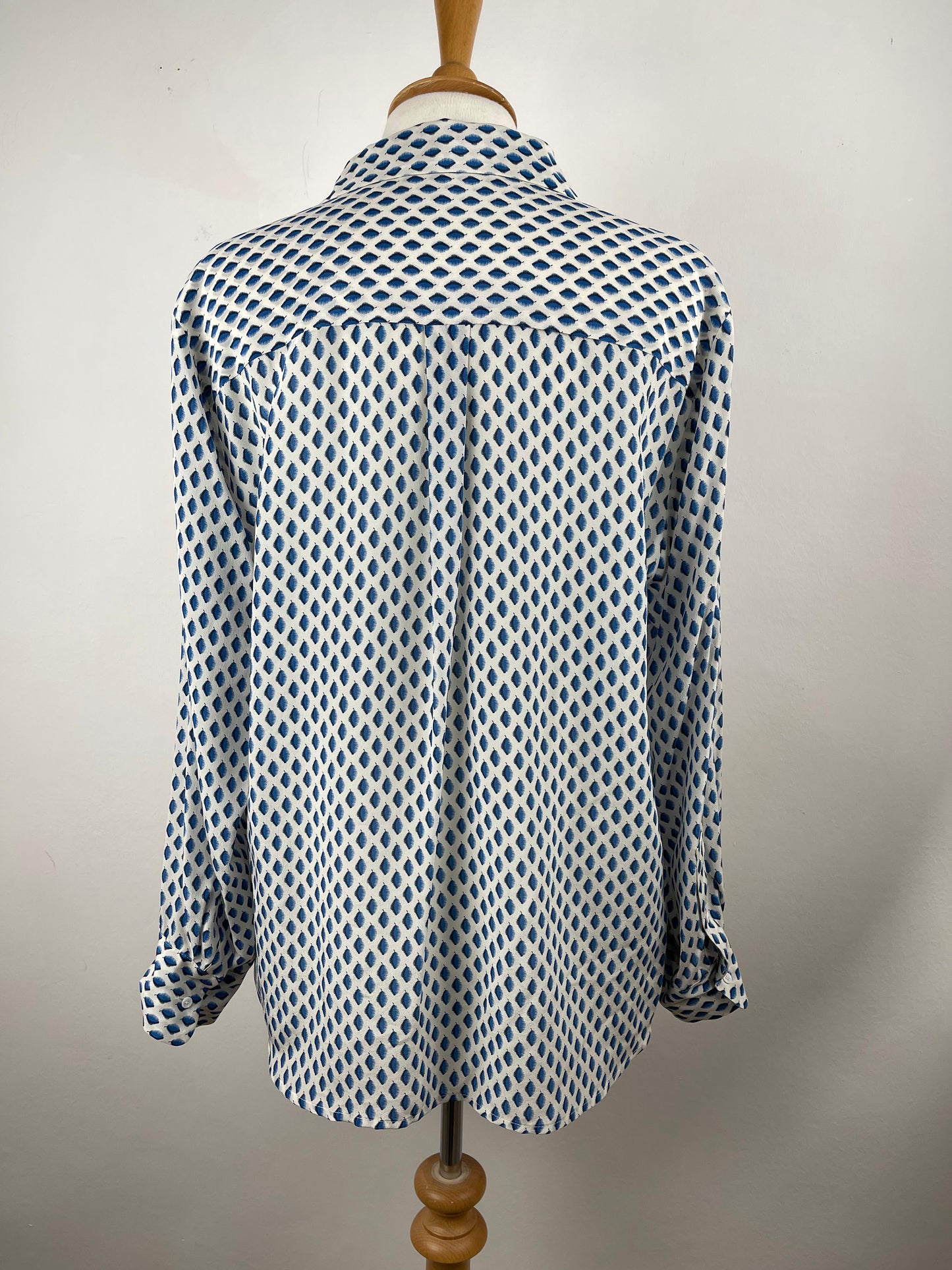 Blue & White Silk Blouse by Gerard Darel | Size M