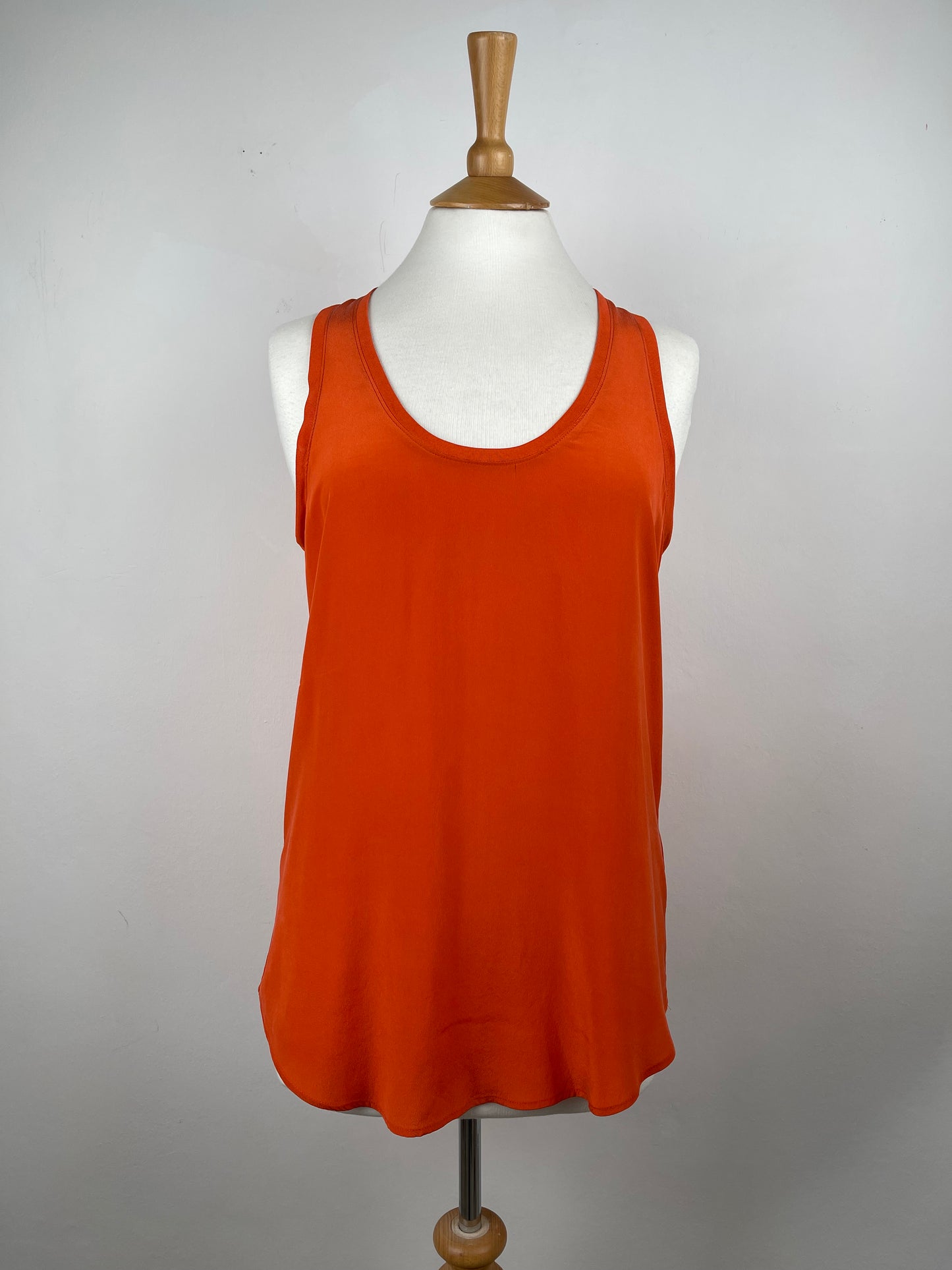 Tangerine Orange Pure Silk Vest by Equipment | Size S