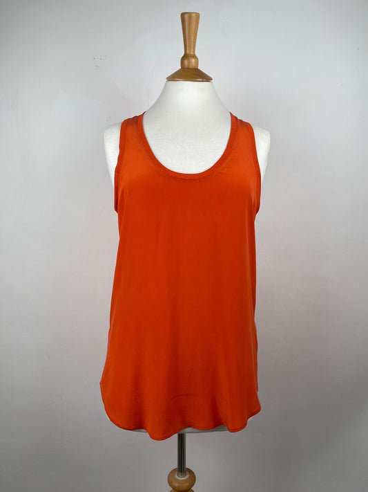 Tangerine Orange Pure Silk Vest by Equipment | Size S