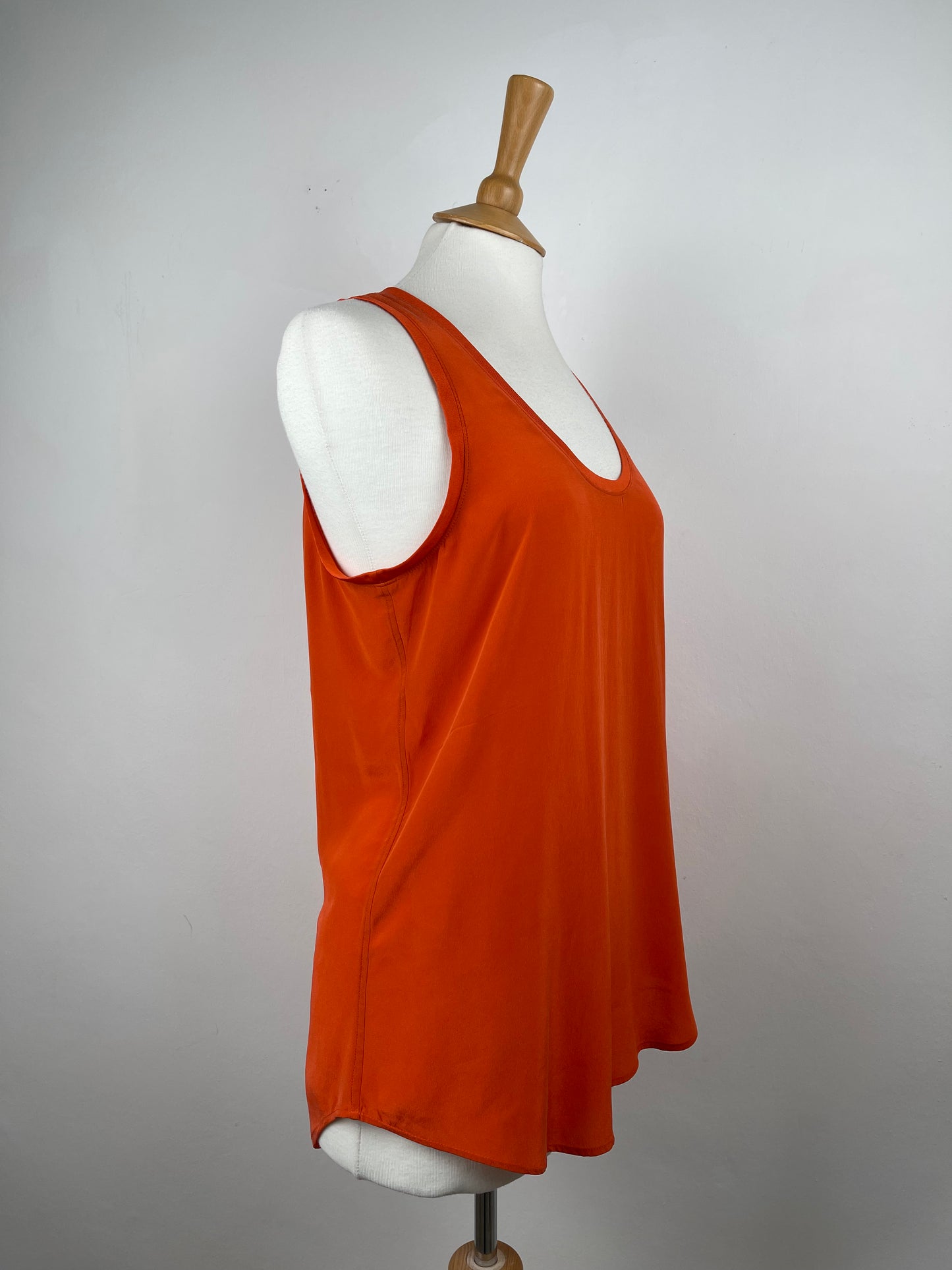 Tangerine Orange Pure Silk Vest by Equipment | Size S