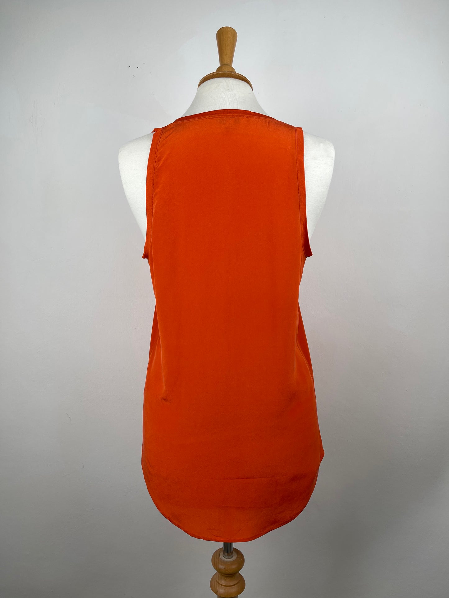 Tangerine Orange Pure Silk Vest by Equipment | Size S