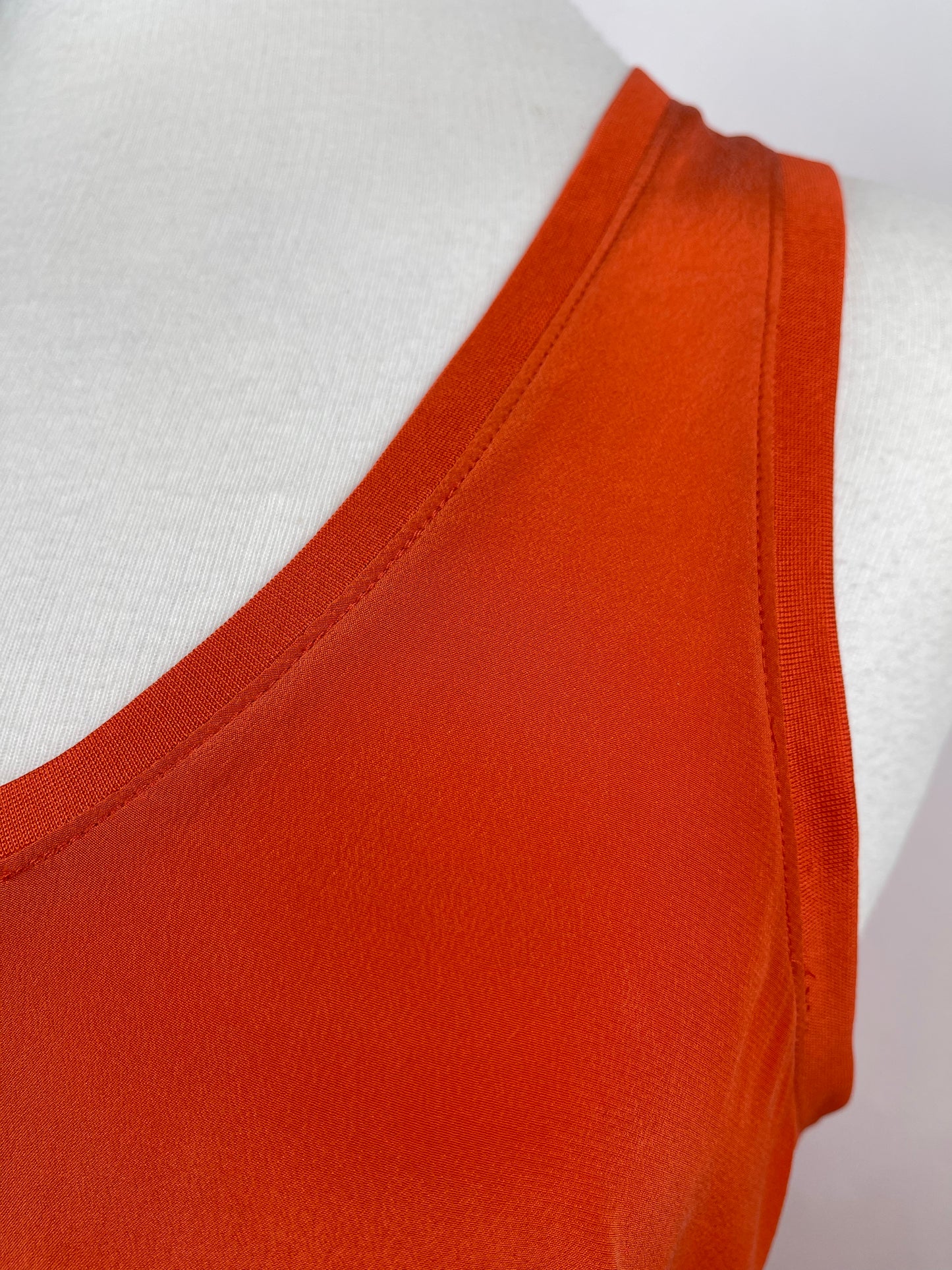 Tangerine Orange Pure Silk Vest by Equipment | Size S