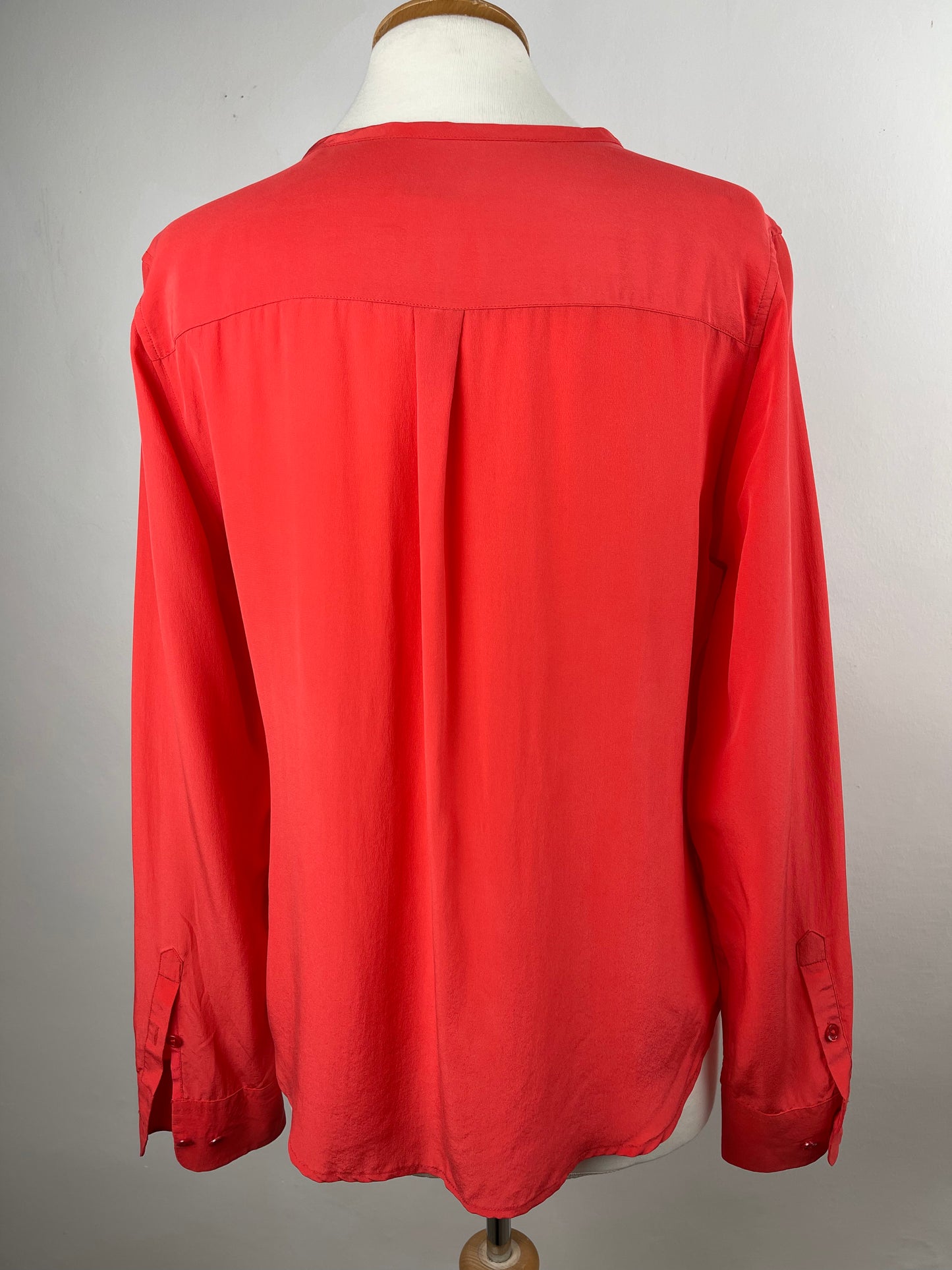 Coral Red Pure Silk Blouse by Equipment | Size M