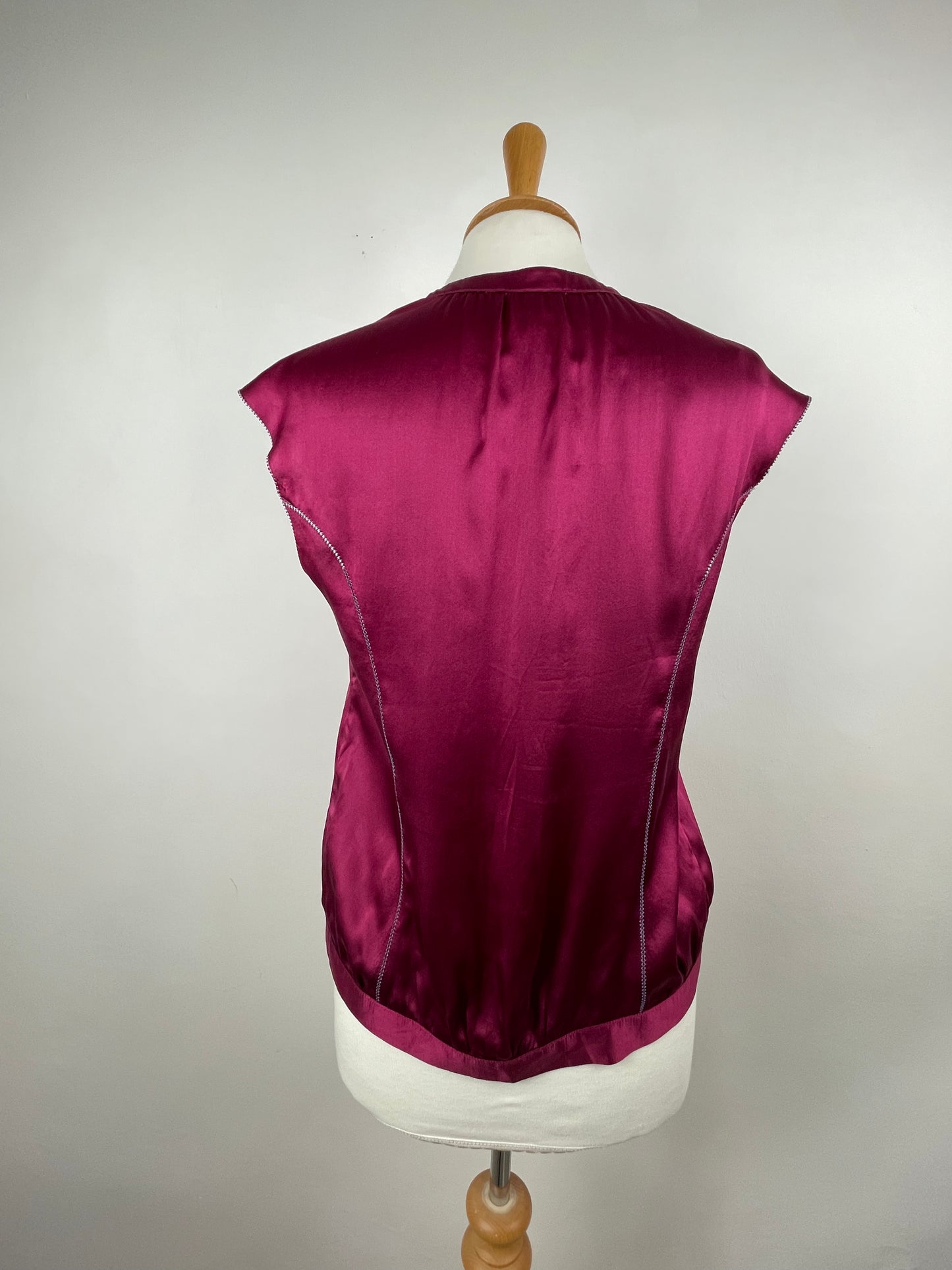 Cerise Pink Satin Blouse by Whistles | Size S