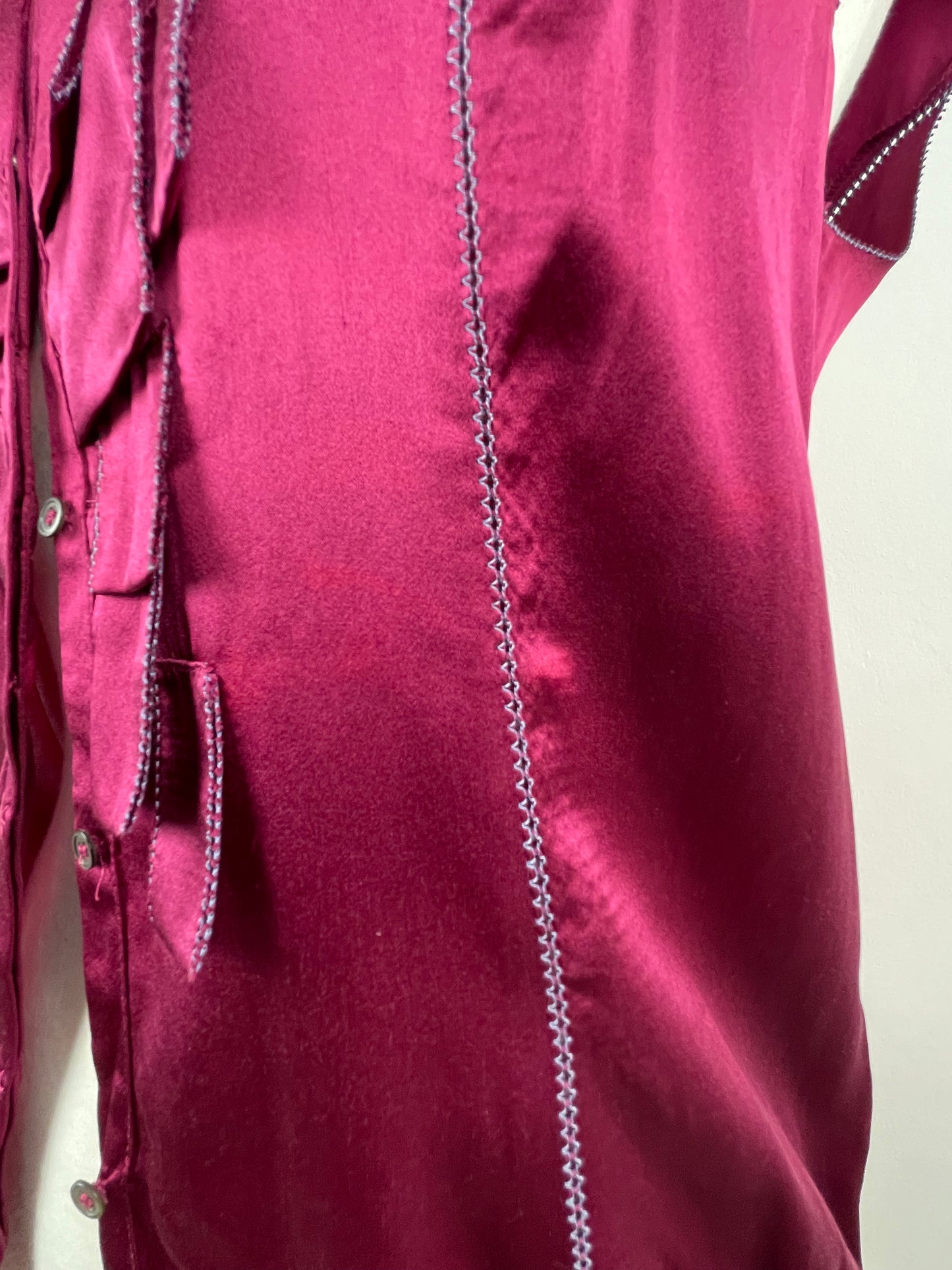 Cerise Pink Satin Blouse by Whistles | Size S