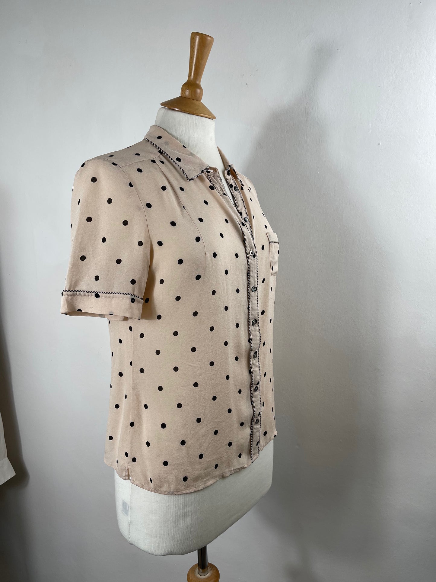 Nude Pink Silk Sheer Blouse by Whistles | Size S