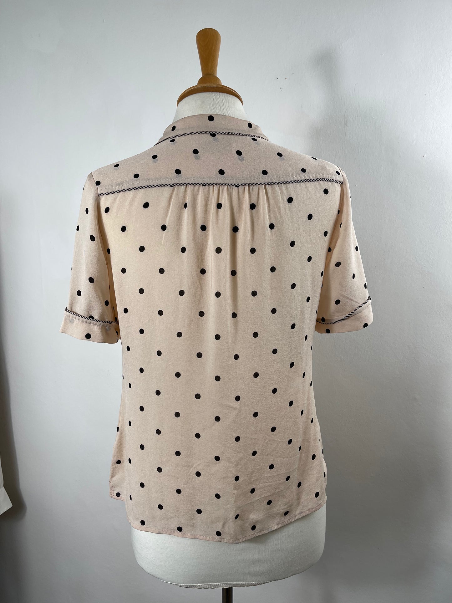 Nude Pink Silk Sheer Blouse by Whistles | Size S