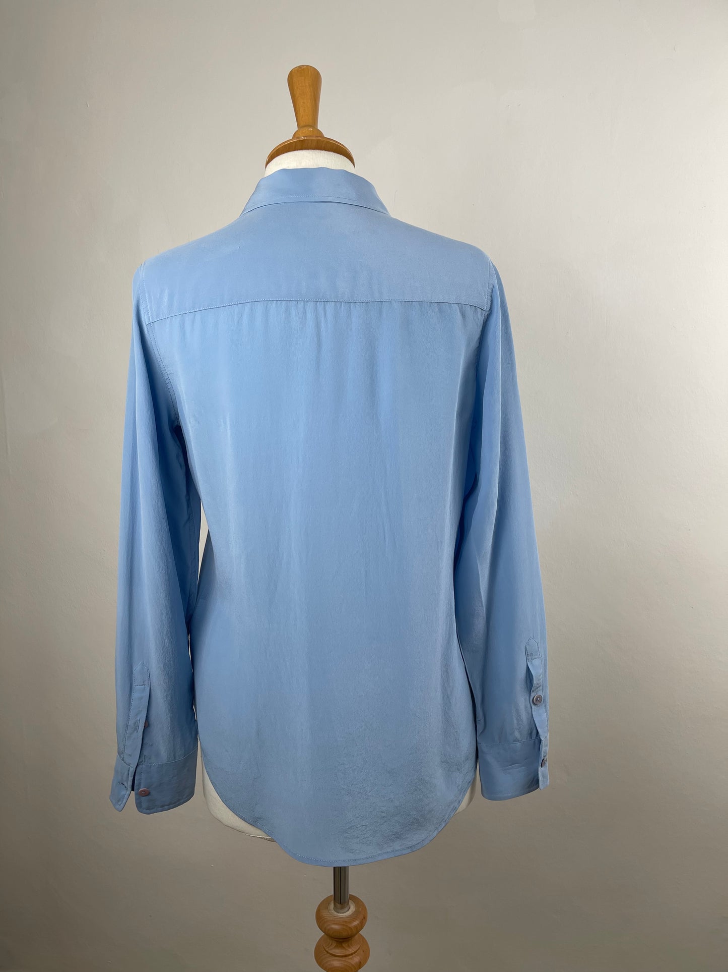 Pale Blue Classic Fit Silk Blouse by Equipment | Size S