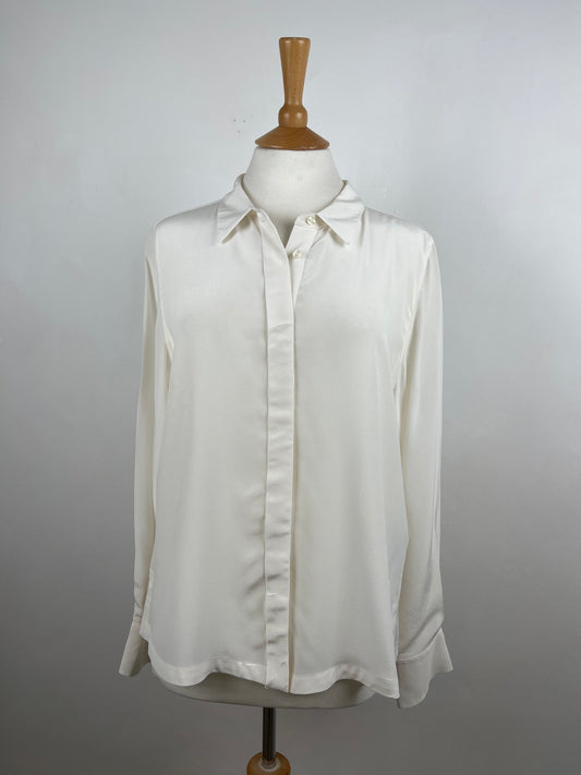 Cream Classic Silk Blouse by Whistles | Size M
