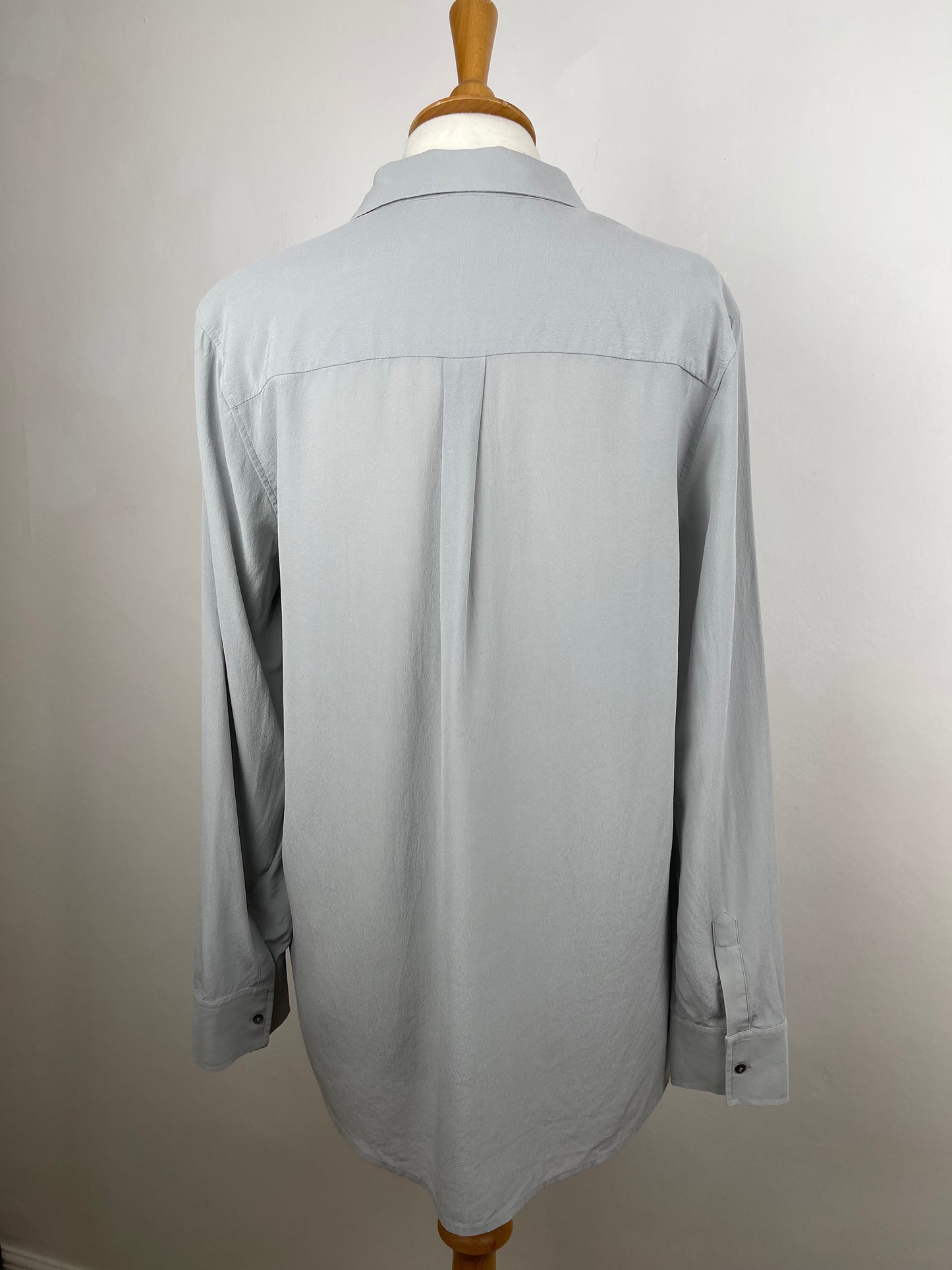 Grey Crepe de Chine Silk Blouse by Whistles | Size M