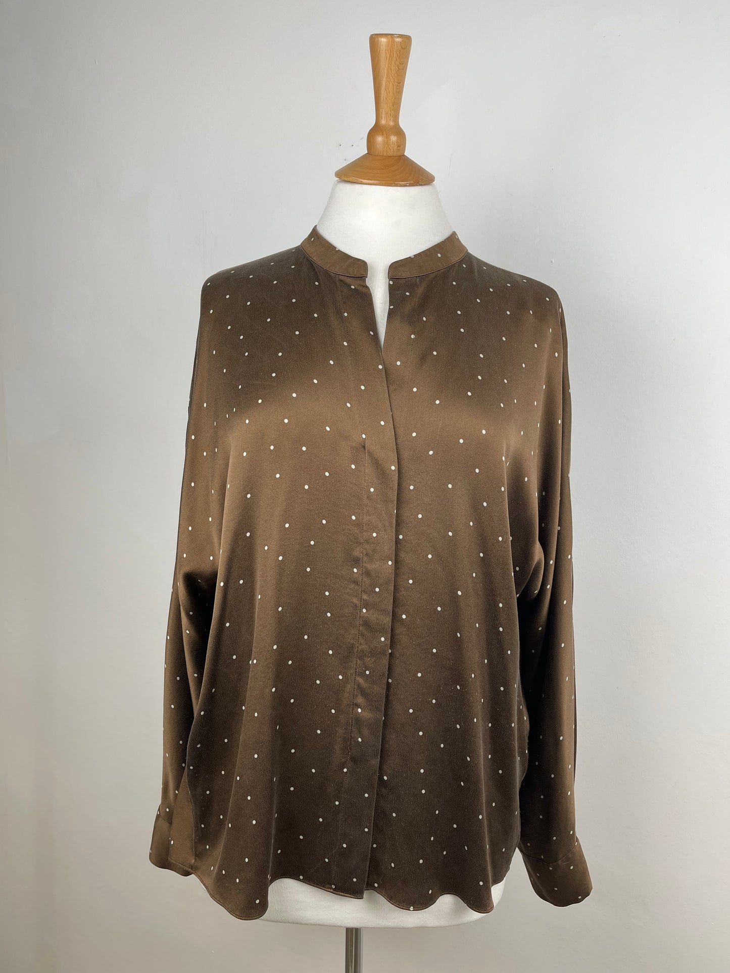 Brown Satin Blouse by Vince | Size M