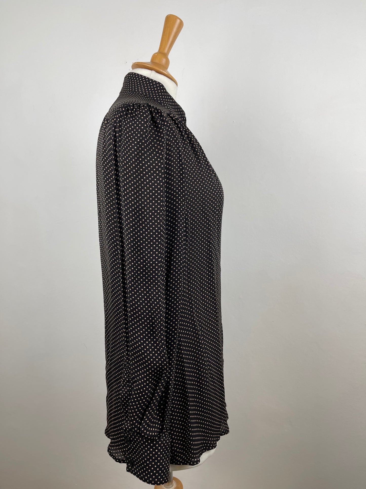 Black Spot Silk Blouse by Jaeger London | Size M