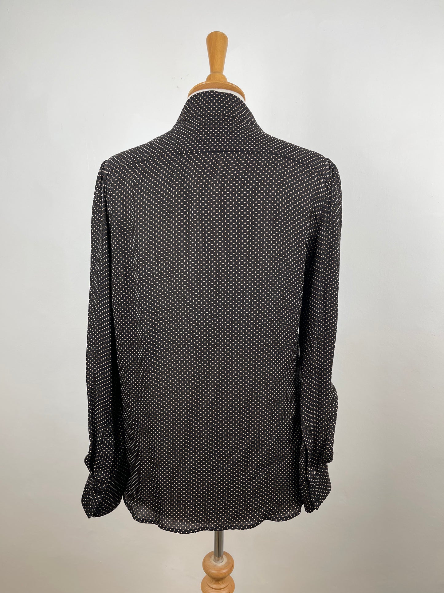 Black Spot Silk Blouse by Jaeger London | Size M