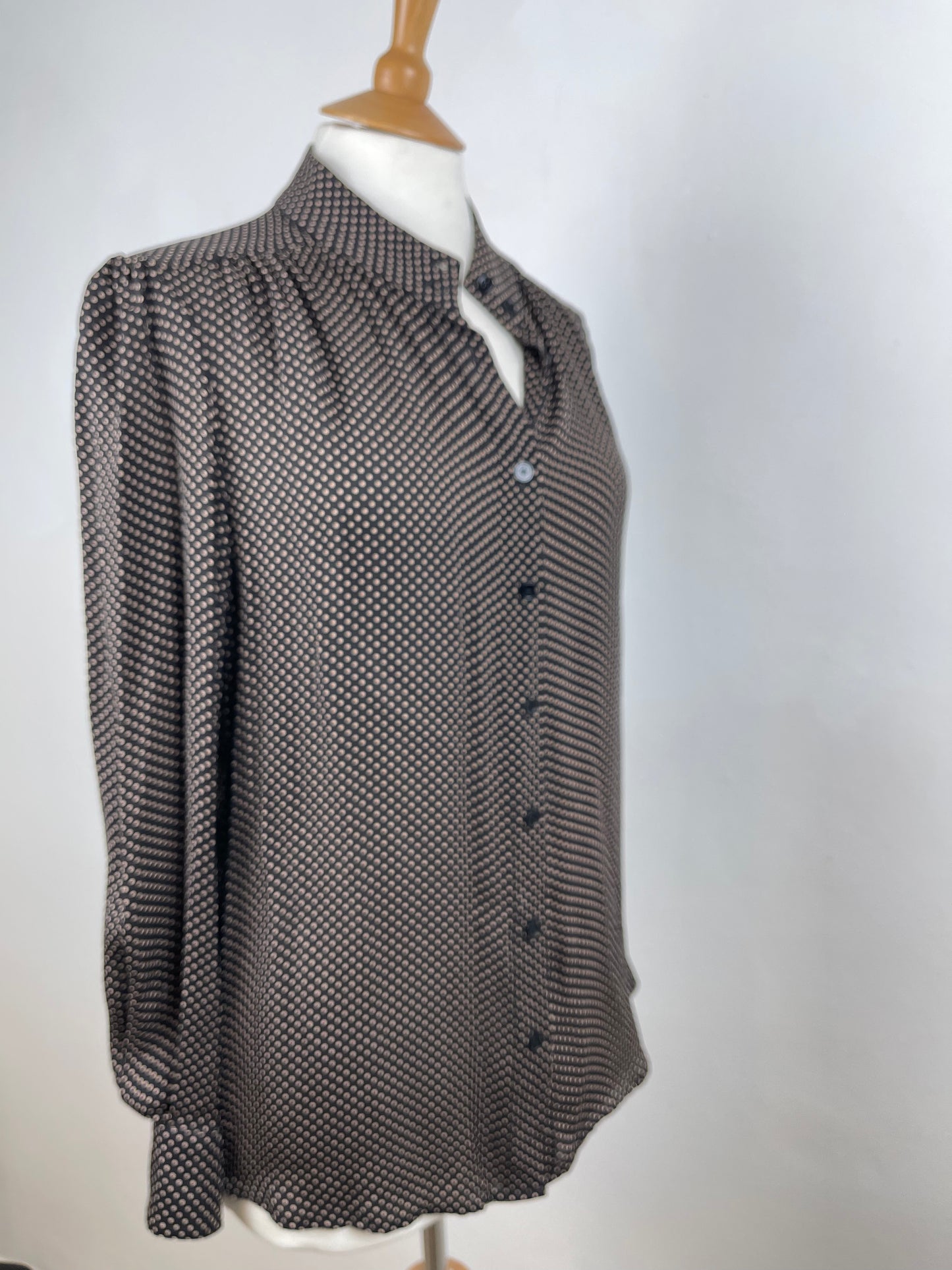 Black Spot Silk Blouse by Jaeger London | Size M