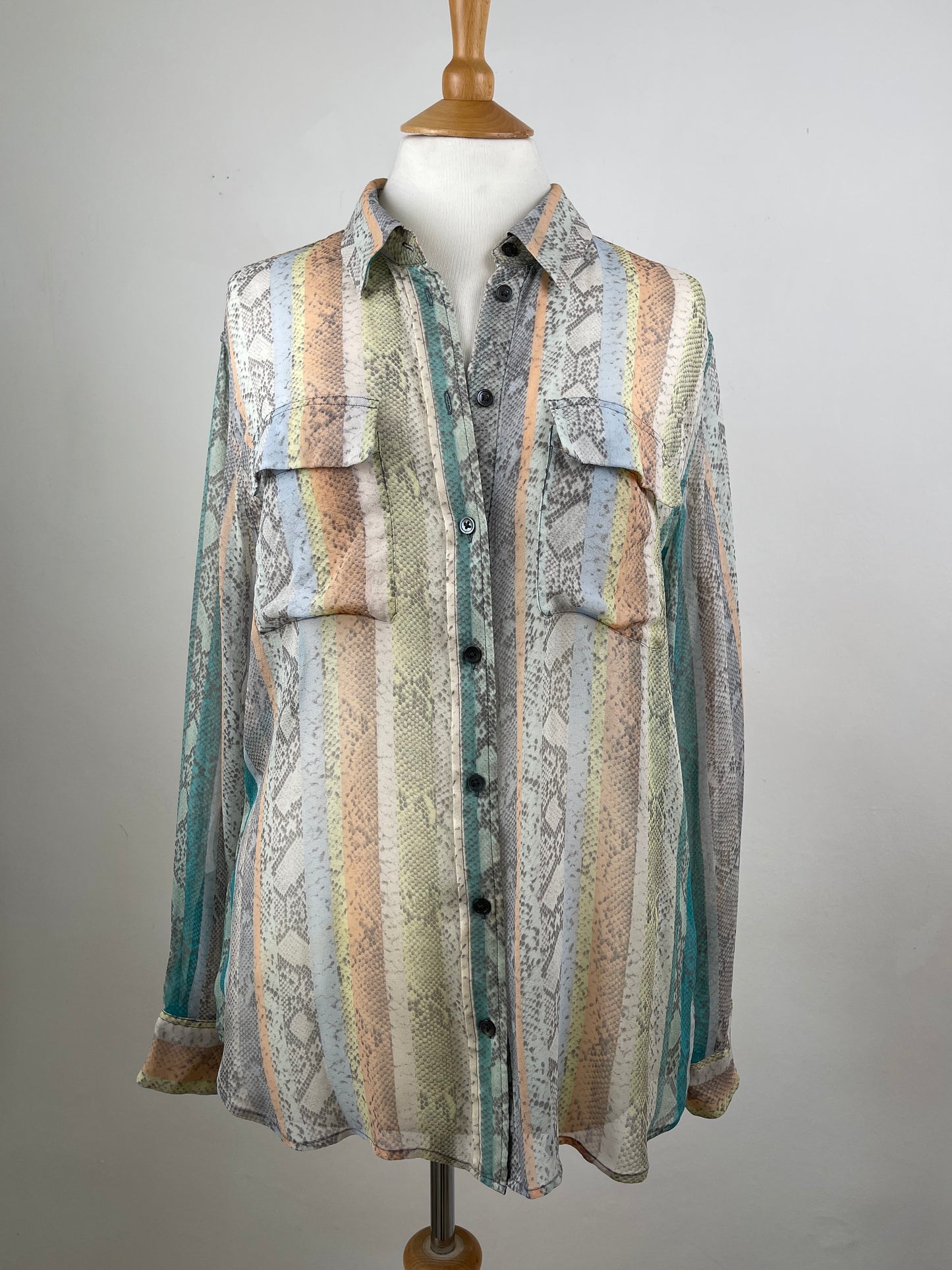 Pastel Sheer Silk Chiffon by Equipment | Size L