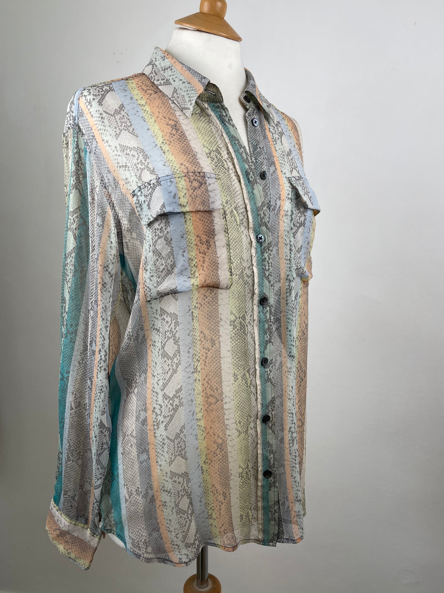 Pastel Sheer Silk Chiffon by Equipment | Size L