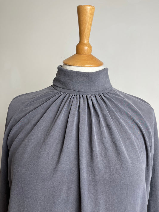 Grey Silk Blouse by Thomas Pink | Size S