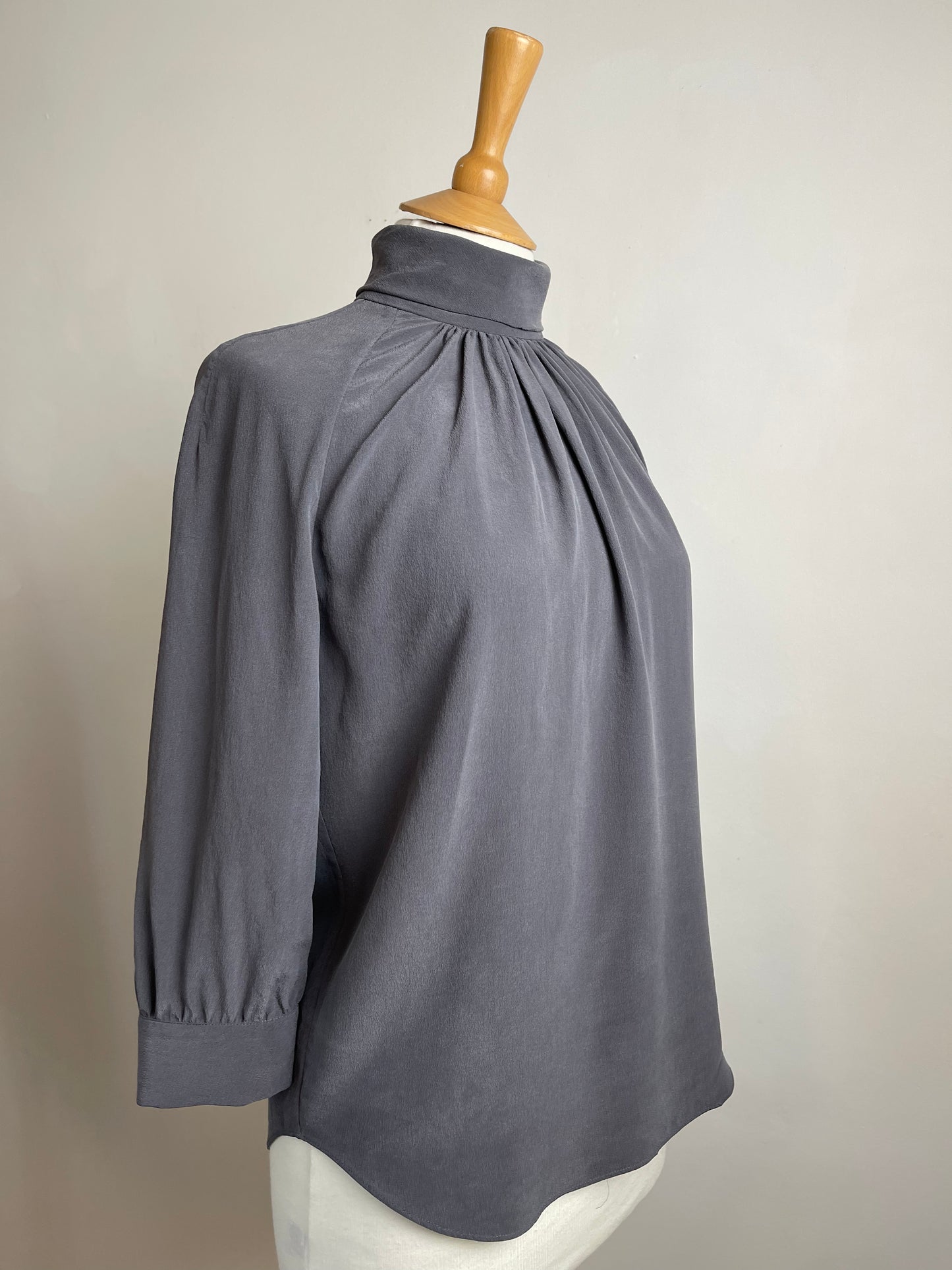 Grey Silk Blouse by Thomas Pink | Size S