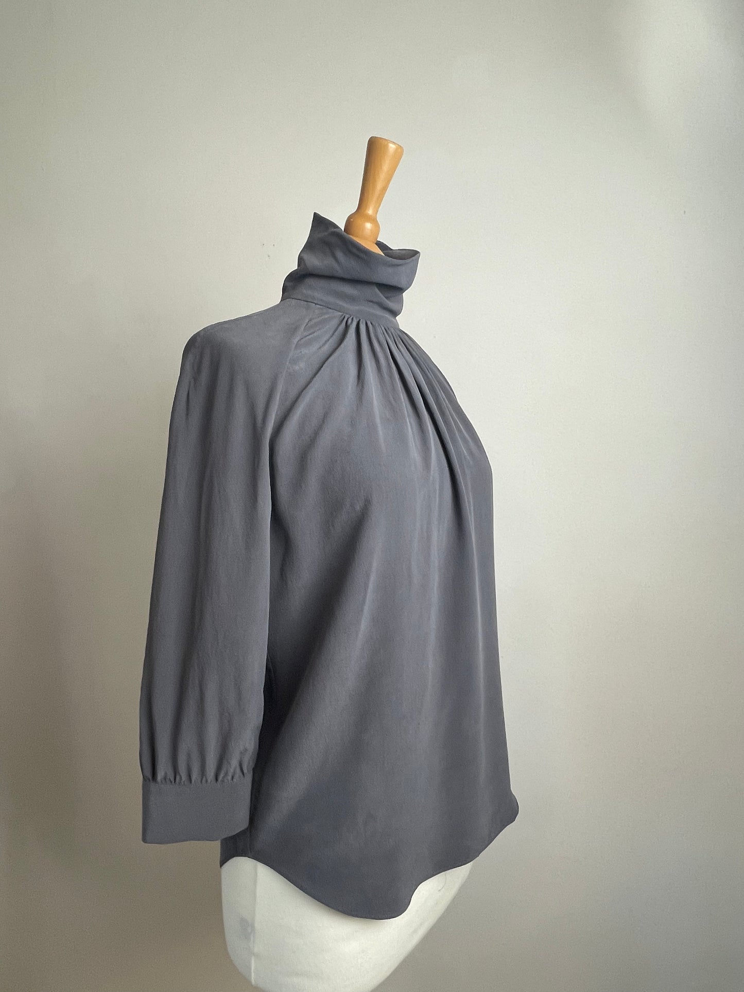 Grey Silk Blouse by Thomas Pink | Size S