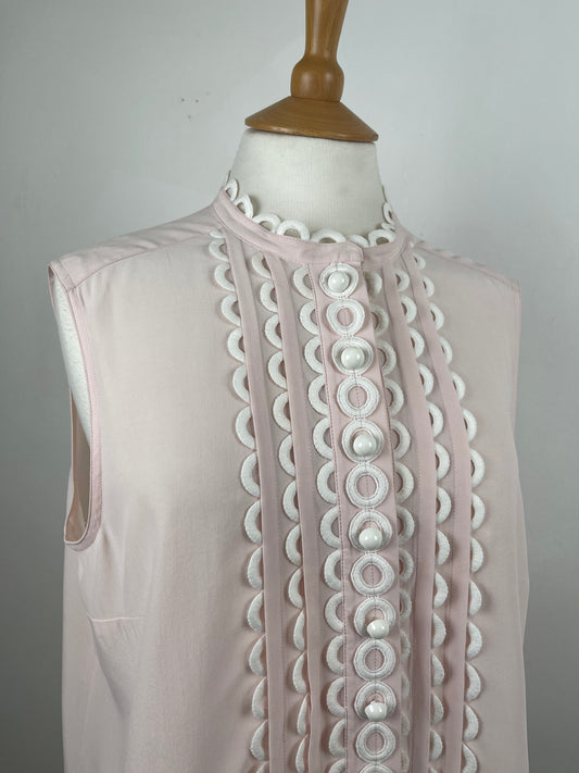 Baby Pink Silk Top by Jaeger London | M