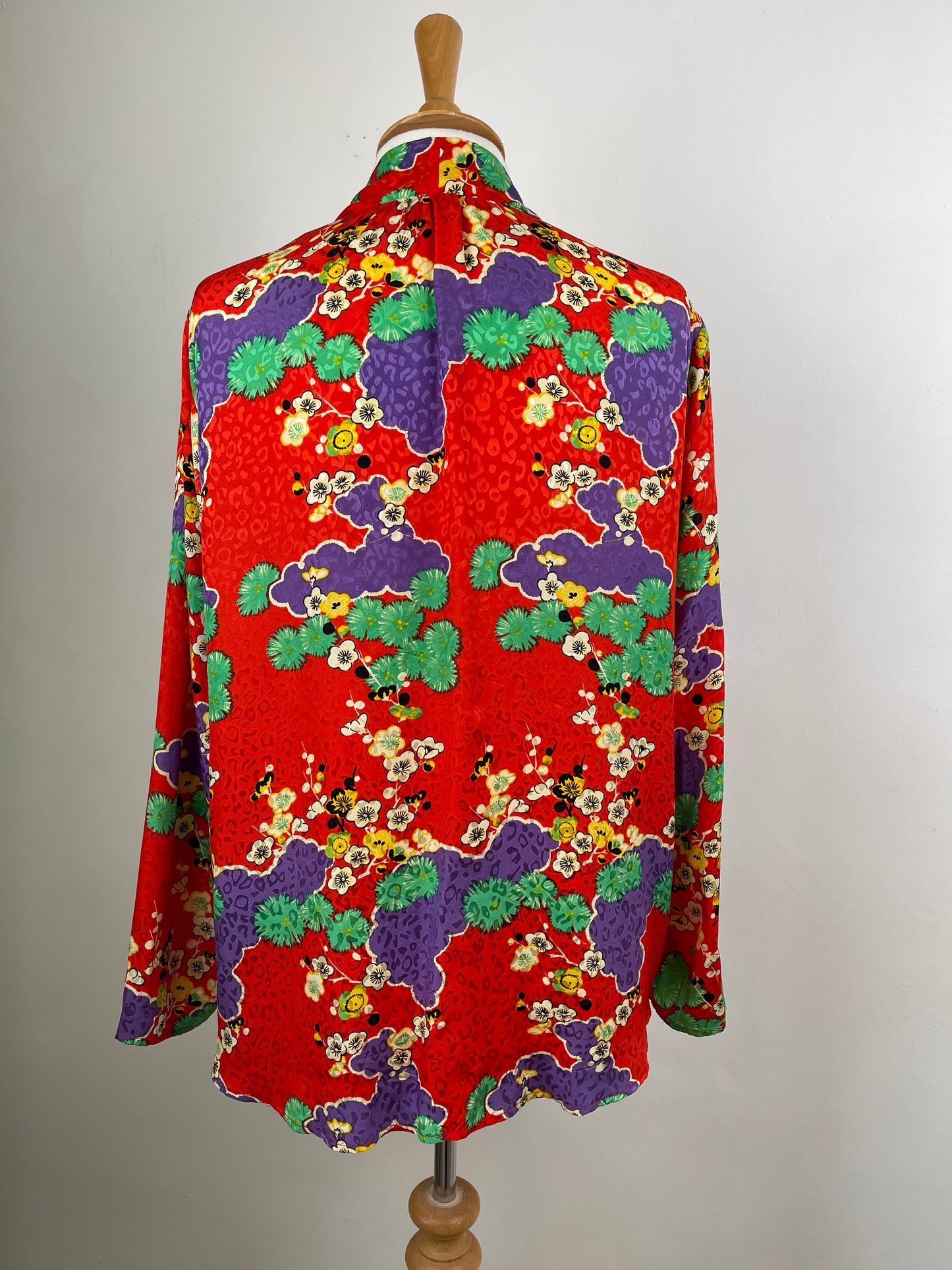 Red,Green & Purple Silk Blouse by Rixo | Size L