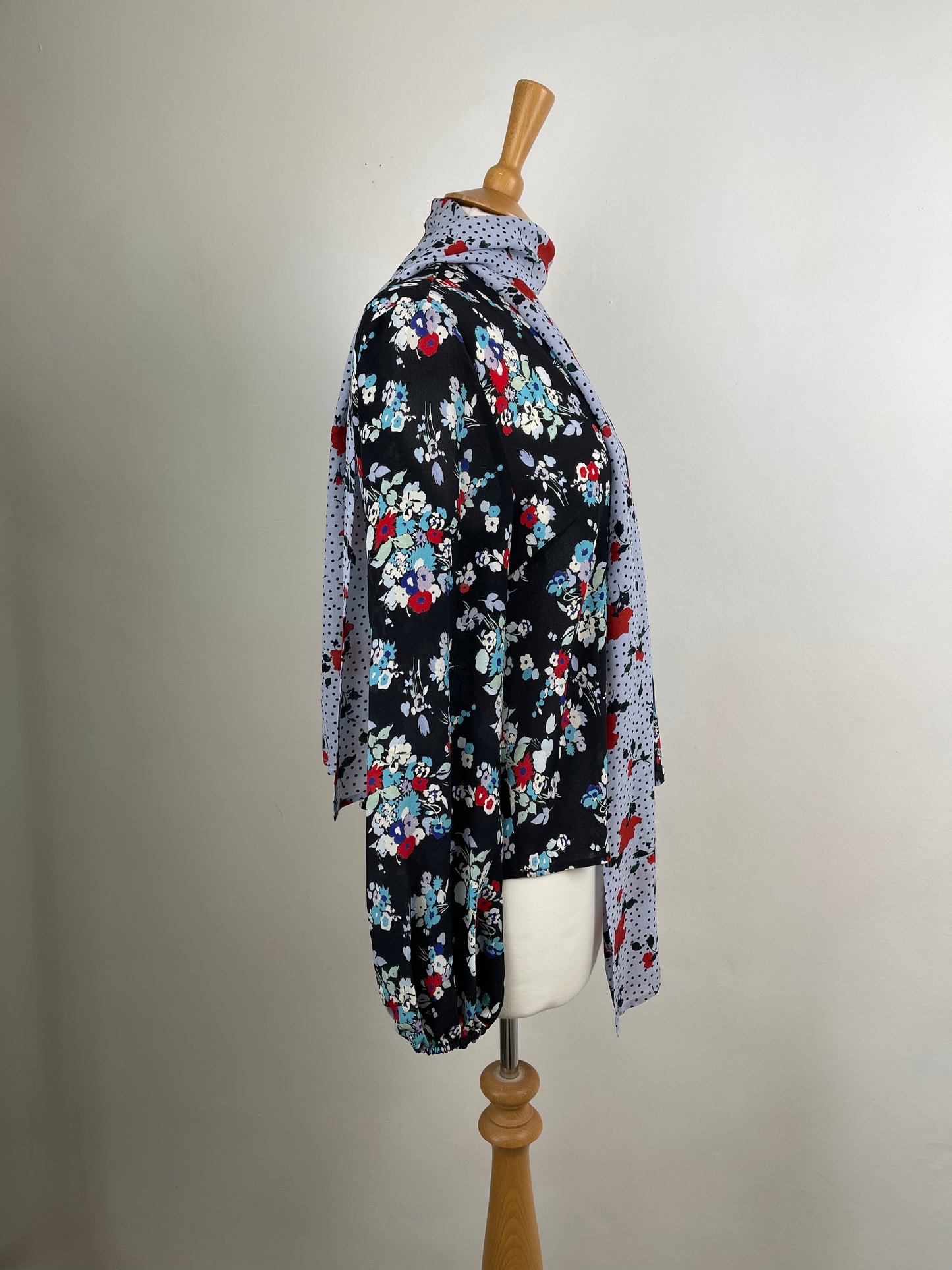 Black Floral Print Silk Blouse by Rixo | Size S