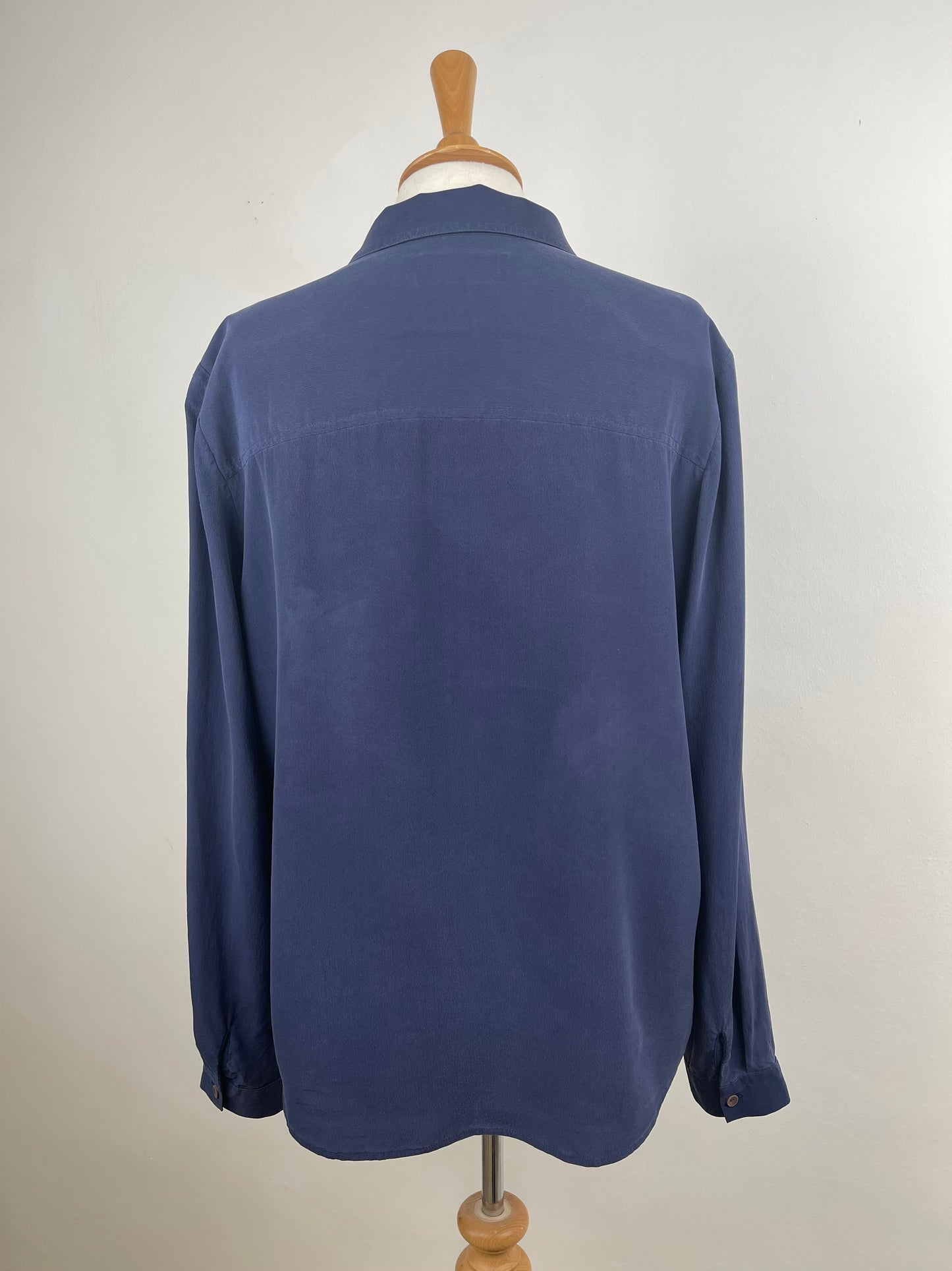 Navy Sandwashed Silk Blouse by Jaeger London | Size L