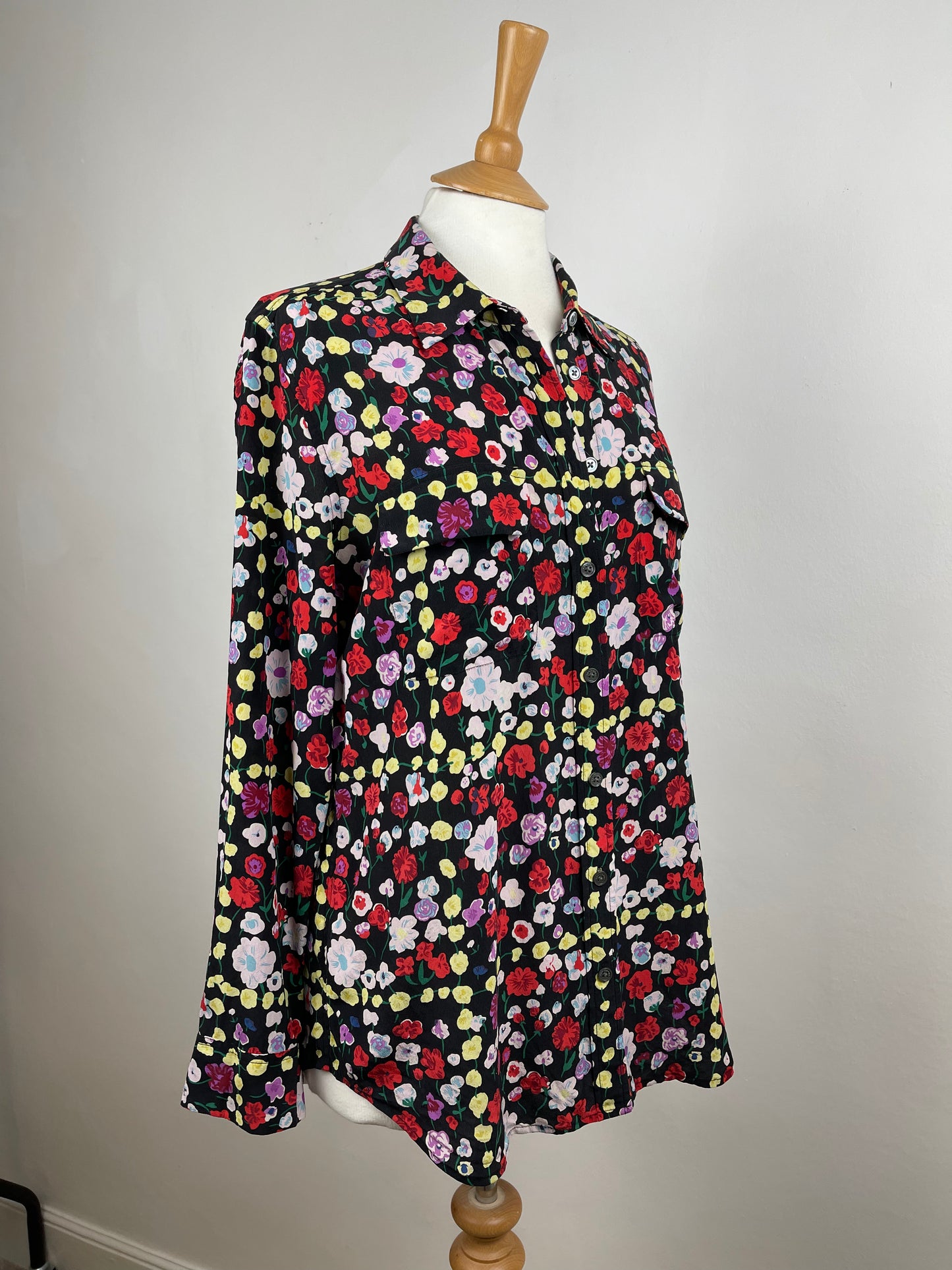 Floral Silk Blouse by Equipment | Size M