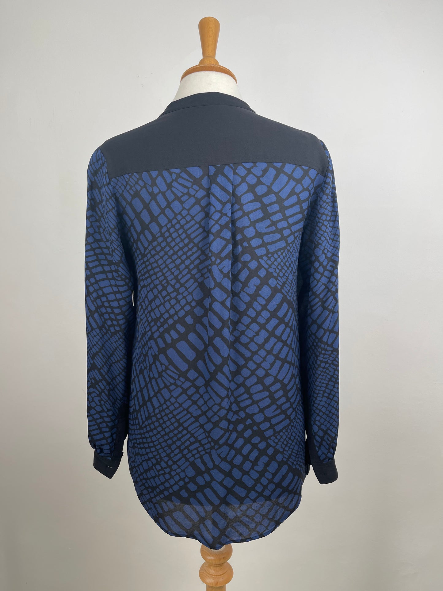 Navy & Black Silk Blouse by Whistles | Size S