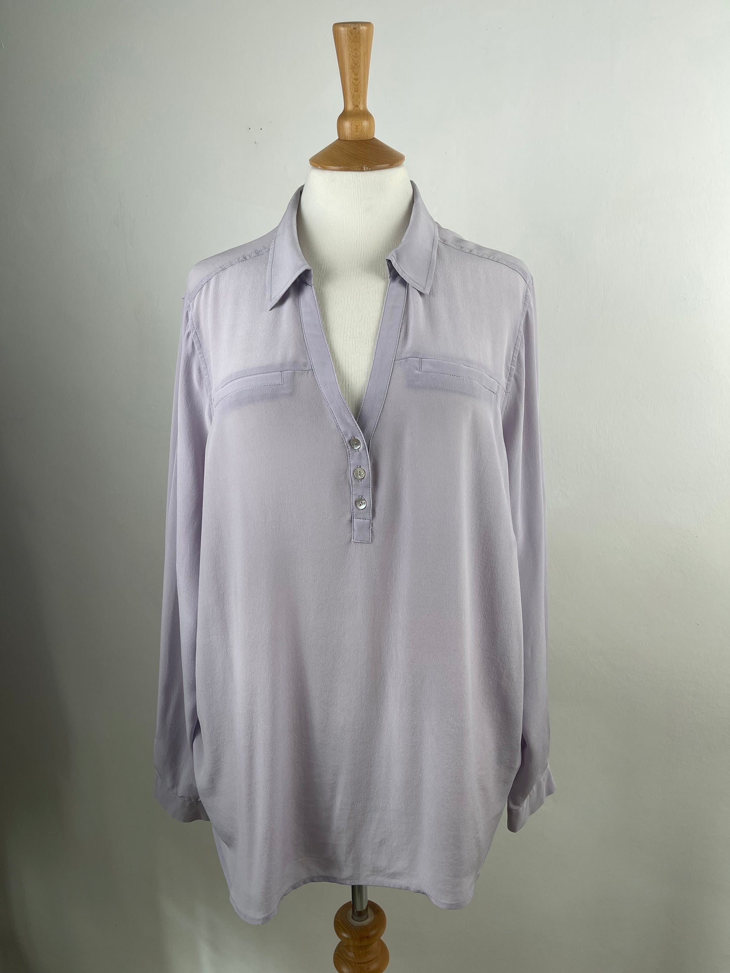 Lilac Grey Silk Blouse by Autograph | Size L