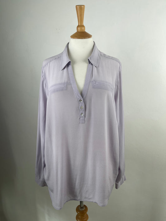 Lilac Grey Silk Blouse by Autograph | Size L