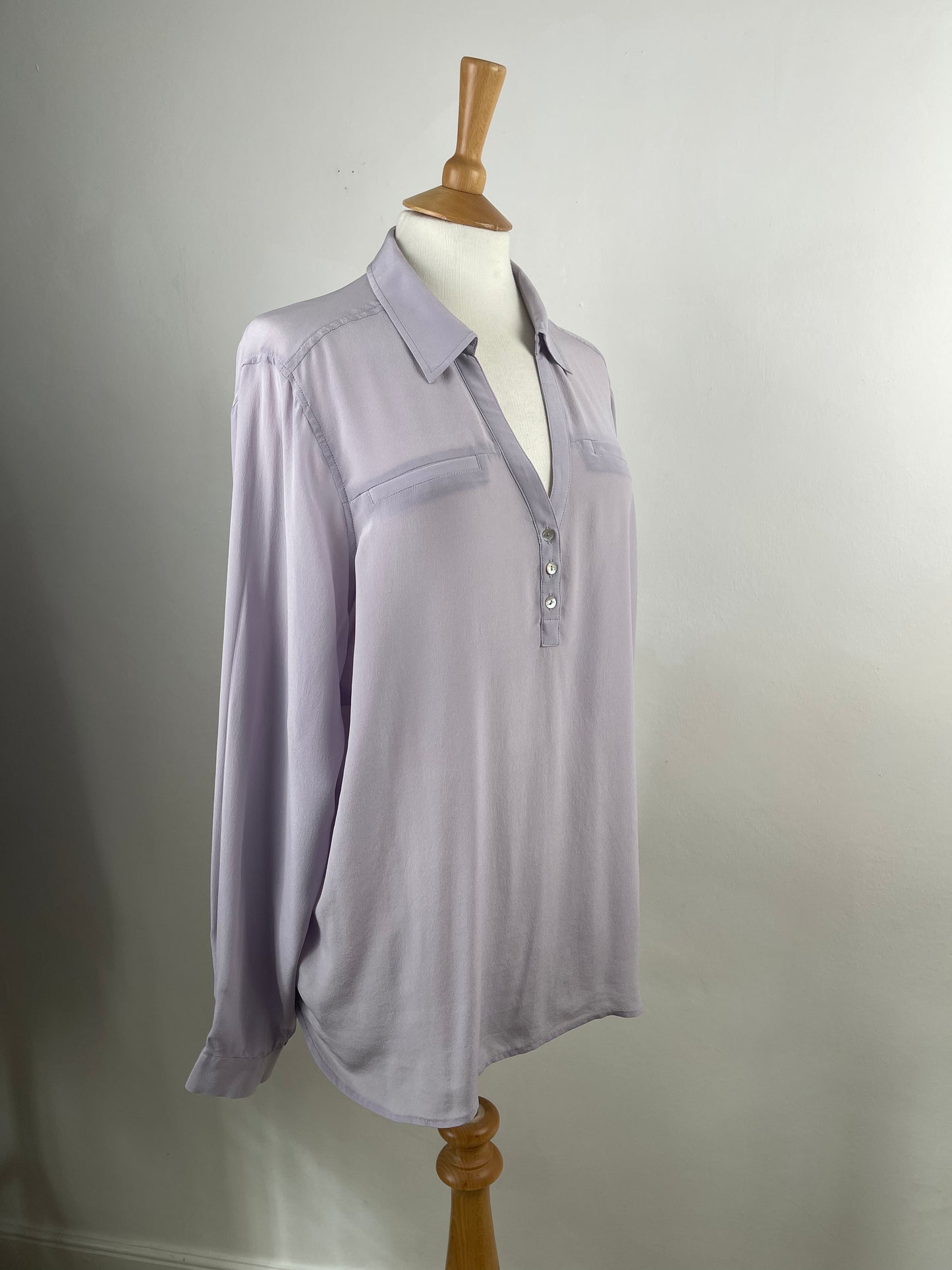 Lilac Grey Silk Blouse by Autograph | Size L