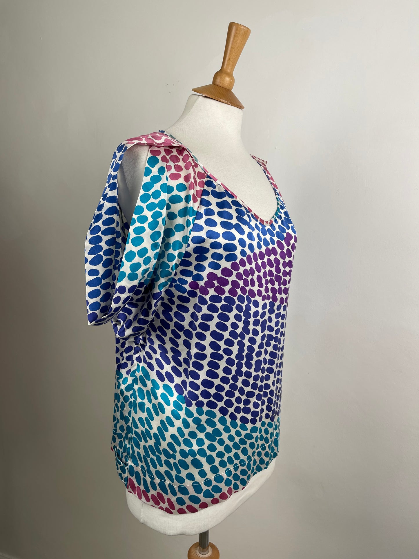 Blue and Pink Spot Blouse by Gerard Darel | M