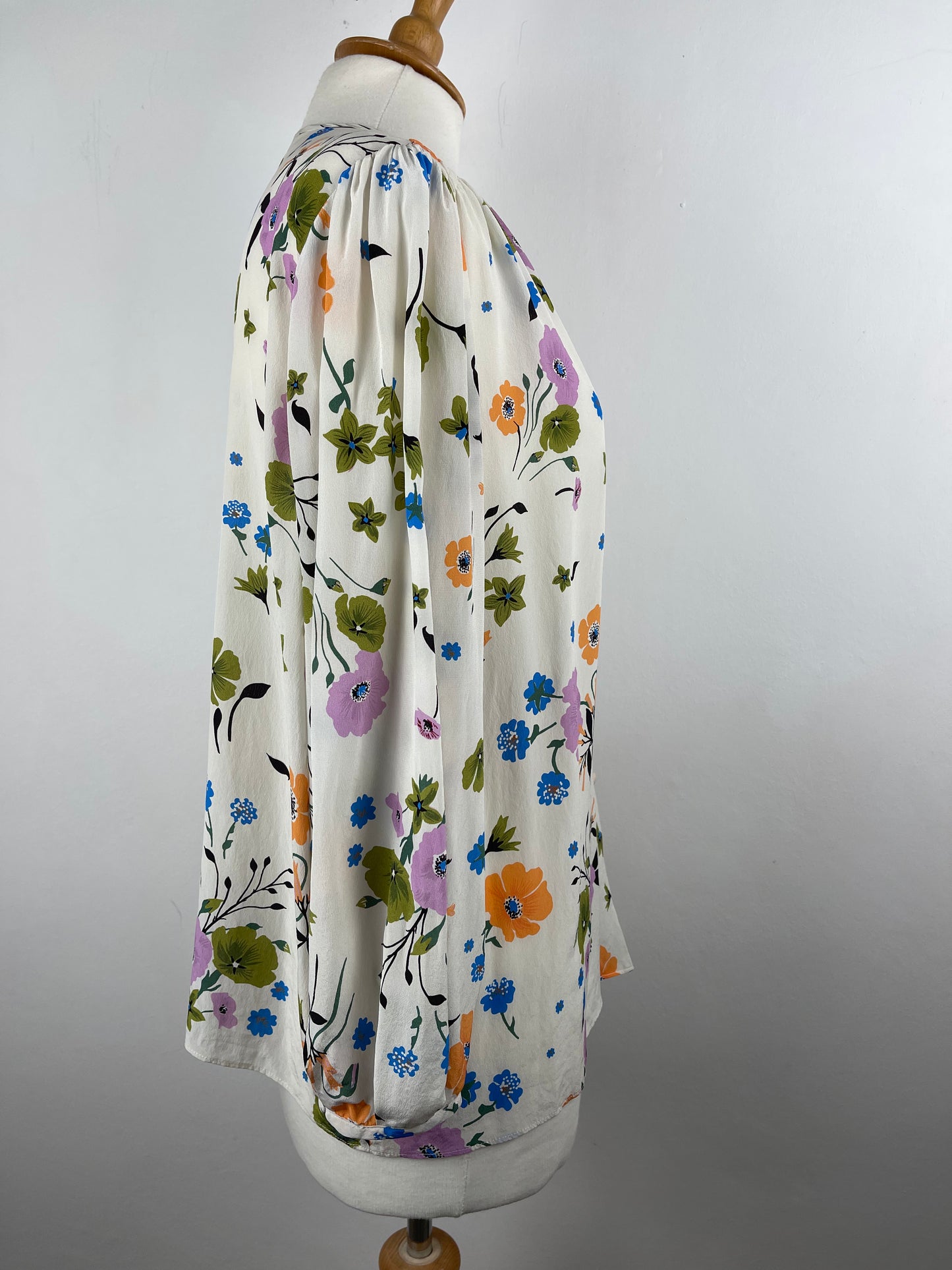 Floral Print Pure Silk Blouse by Jigsaw | Size L