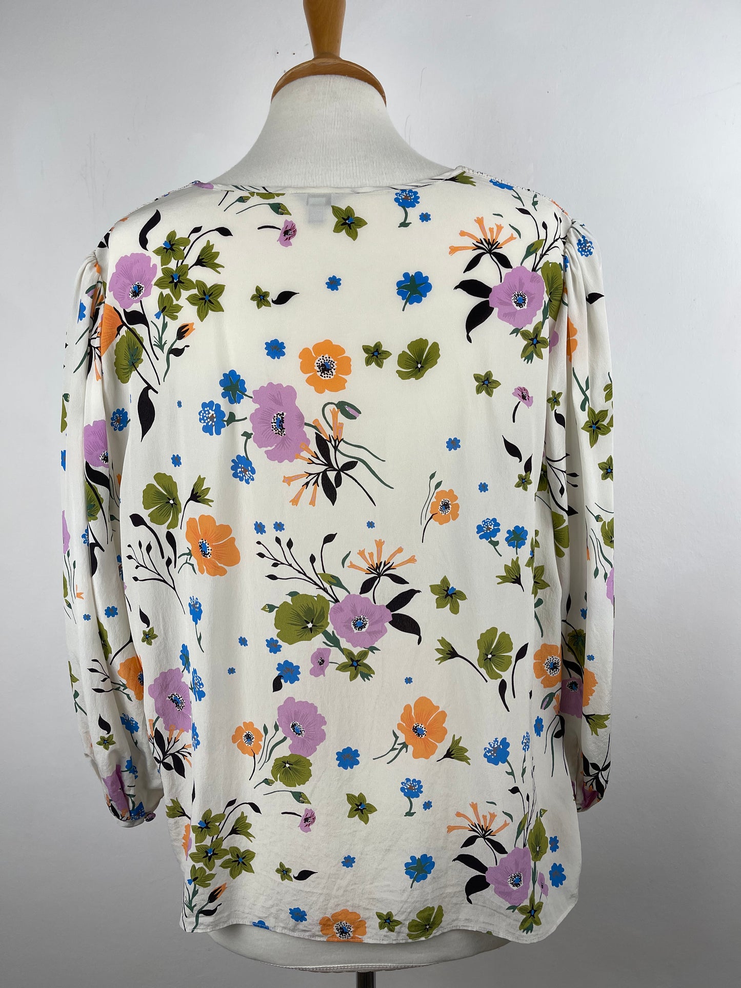Floral Print Pure Silk Blouse by Jigsaw | Size L