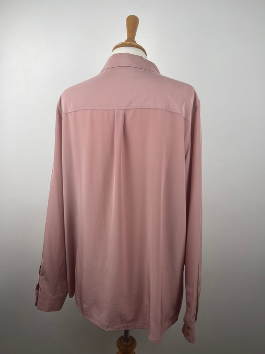 Dusty Rose Pink Silk Crepe de Chine by Pure | Size L