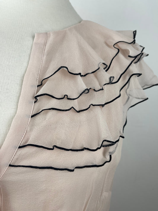 Pale Pink Silk Chiffon with Black Stitching by Coast | Size S