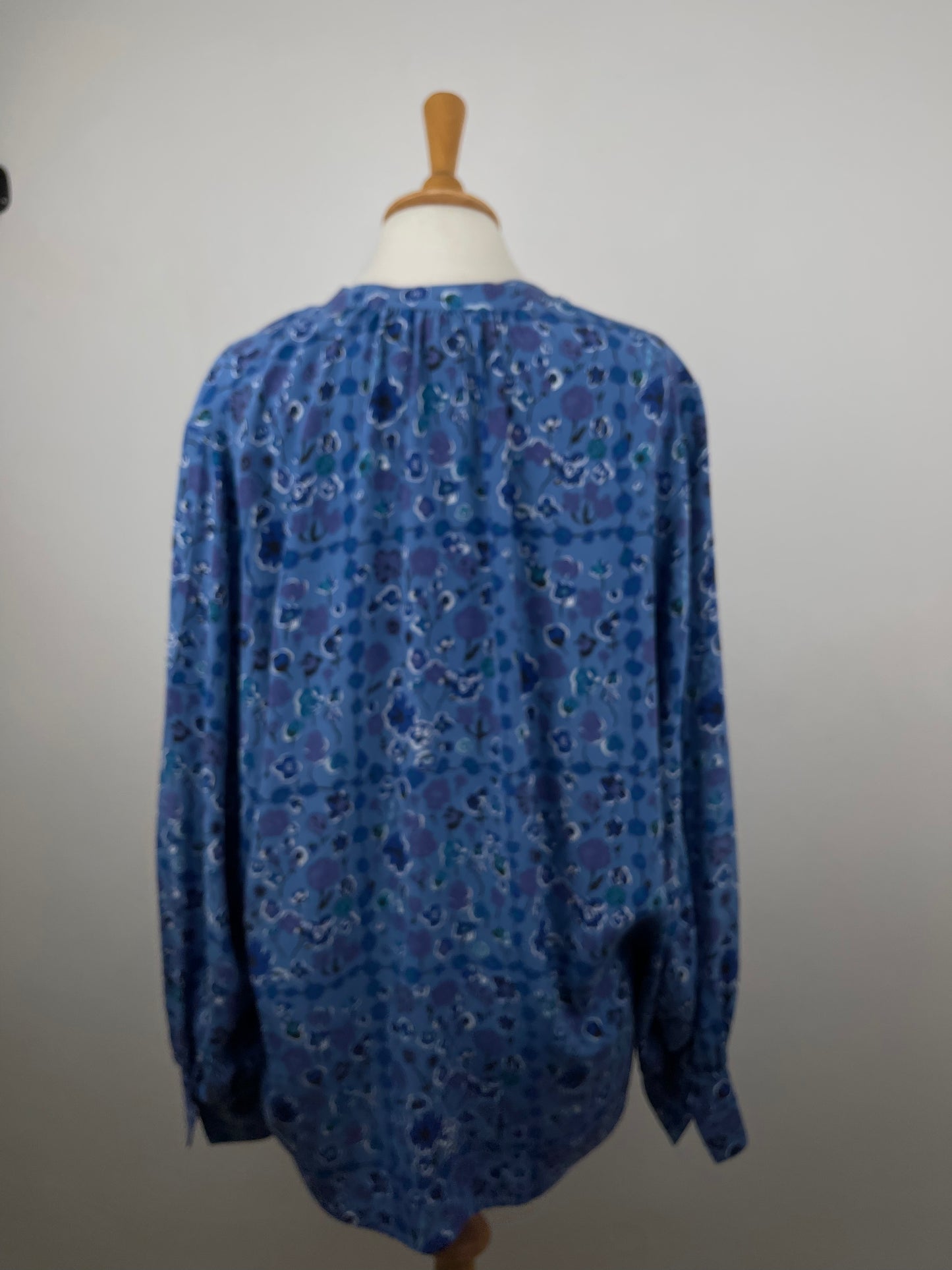 Blue Silk Crepe de Chine Floral Print by Equipment | Size L