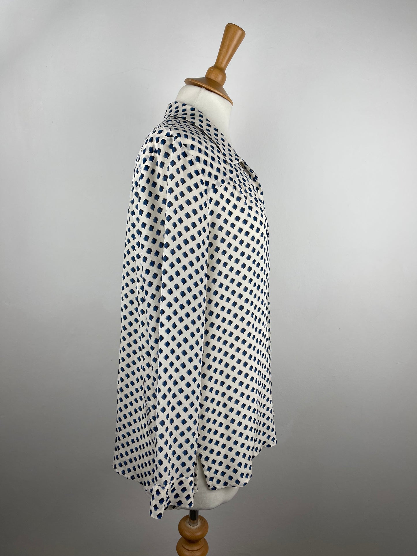 Blue Geometric Patterned Blouse by Gerard Darel | Size M
