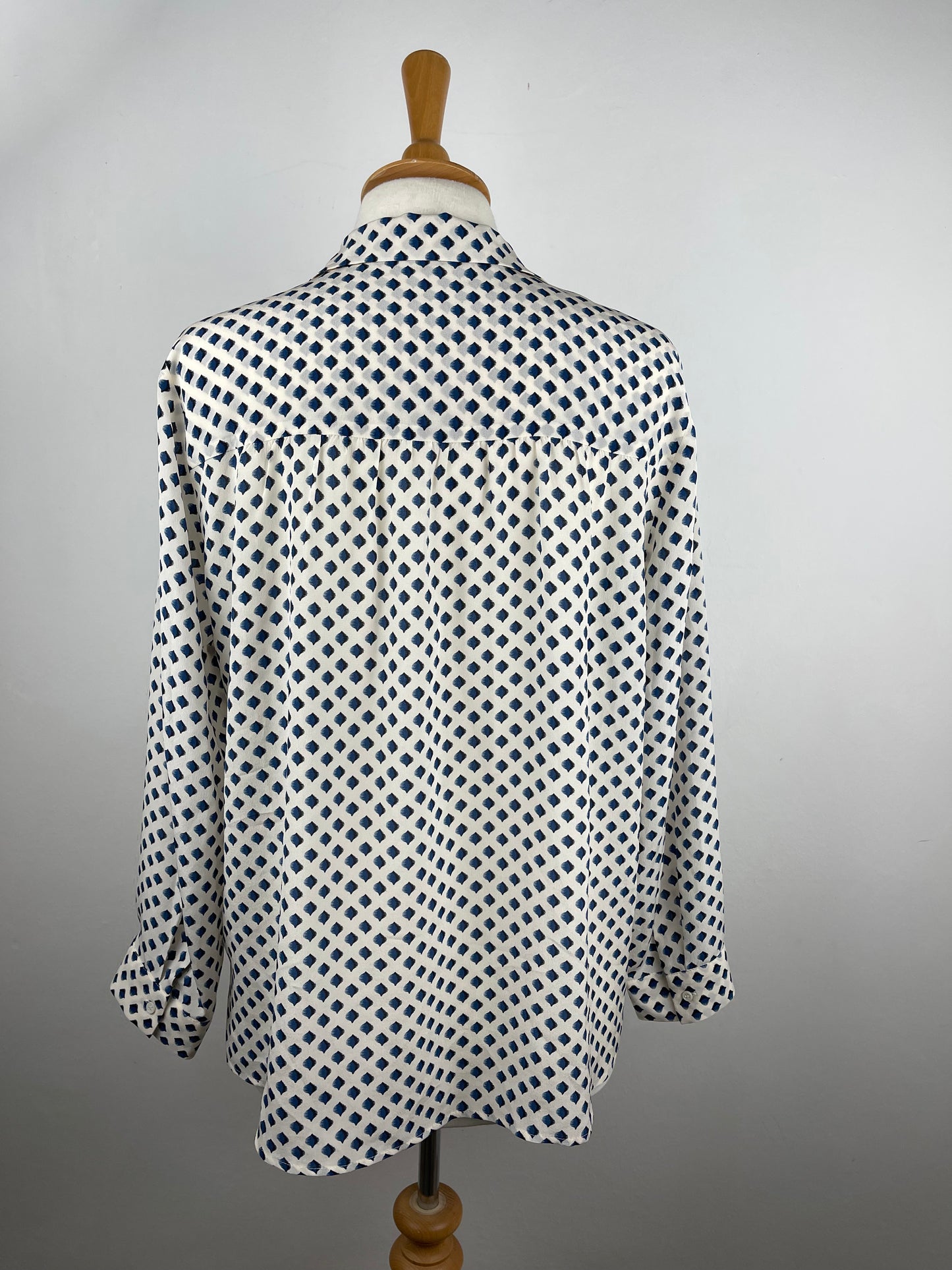 Blue Geometric Patterned Blouse by Gerard Darel | Size M