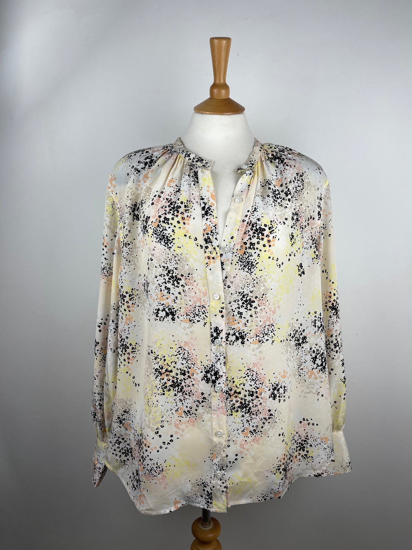 Ditsy Print Silk Blouse by Equipment | Size L