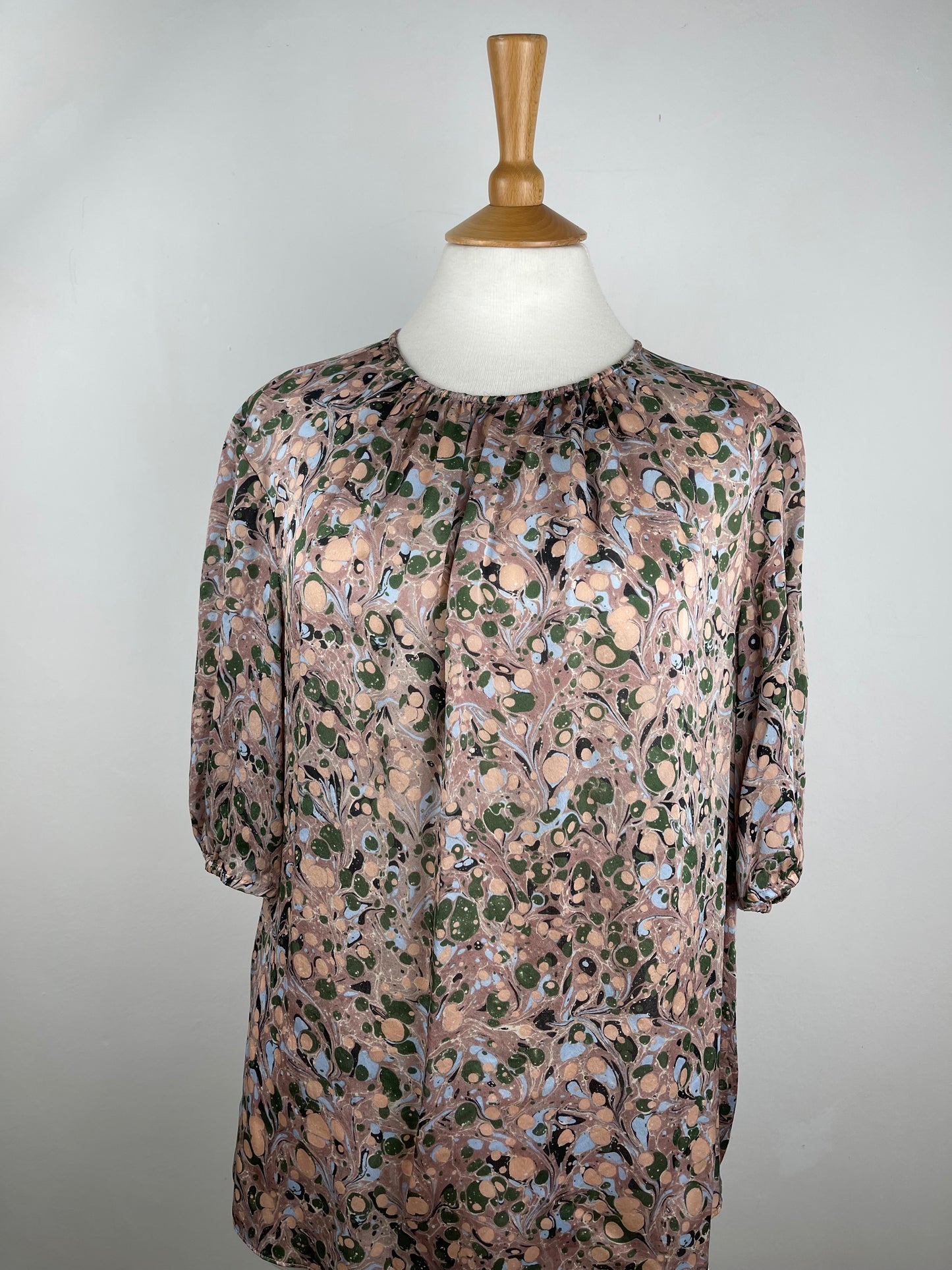 Marble Print Pure Silk Blouse by LK Bennett | Size M