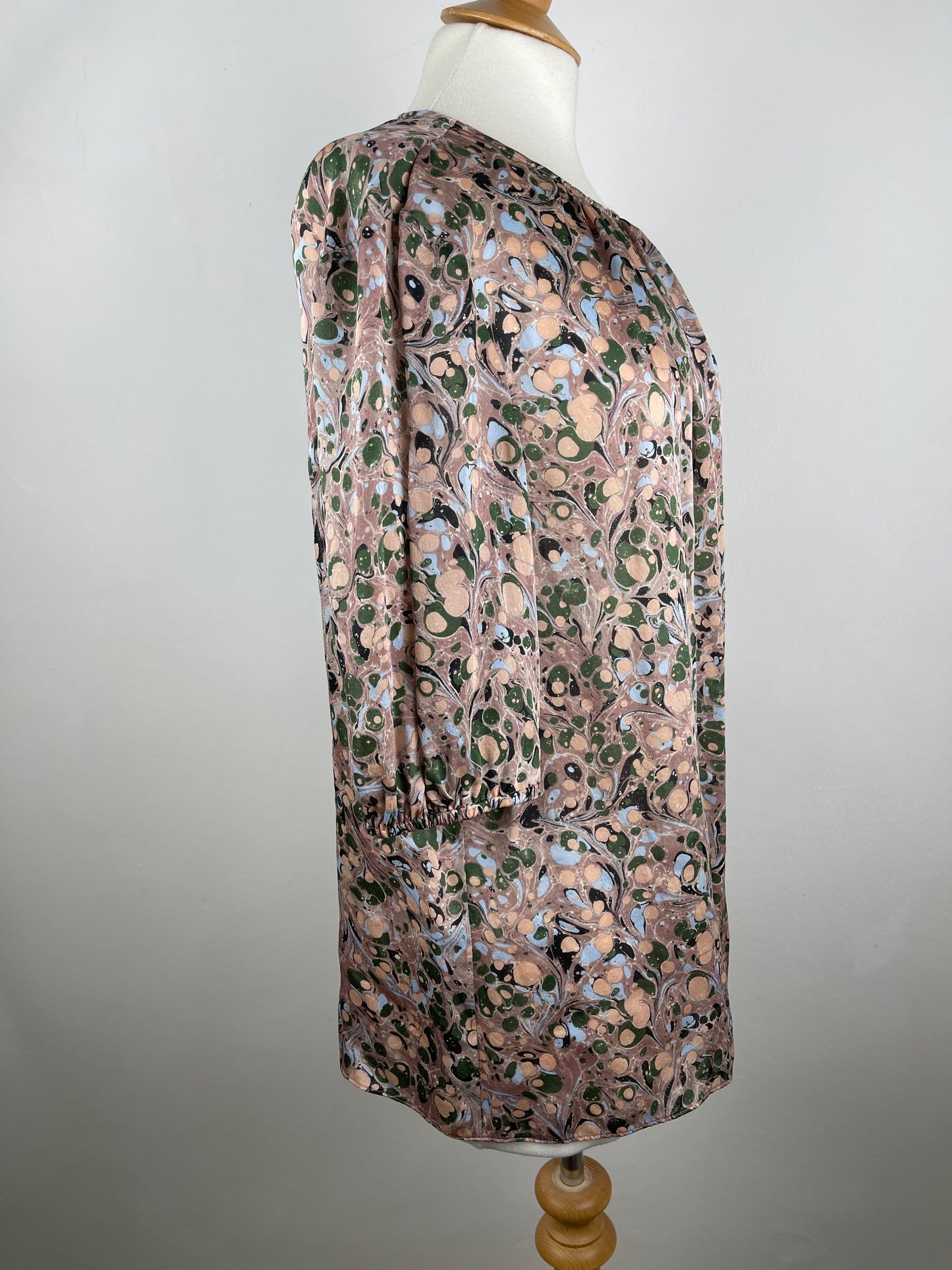 Marble Print Pure Silk Blouse by LK Bennett | Size M
