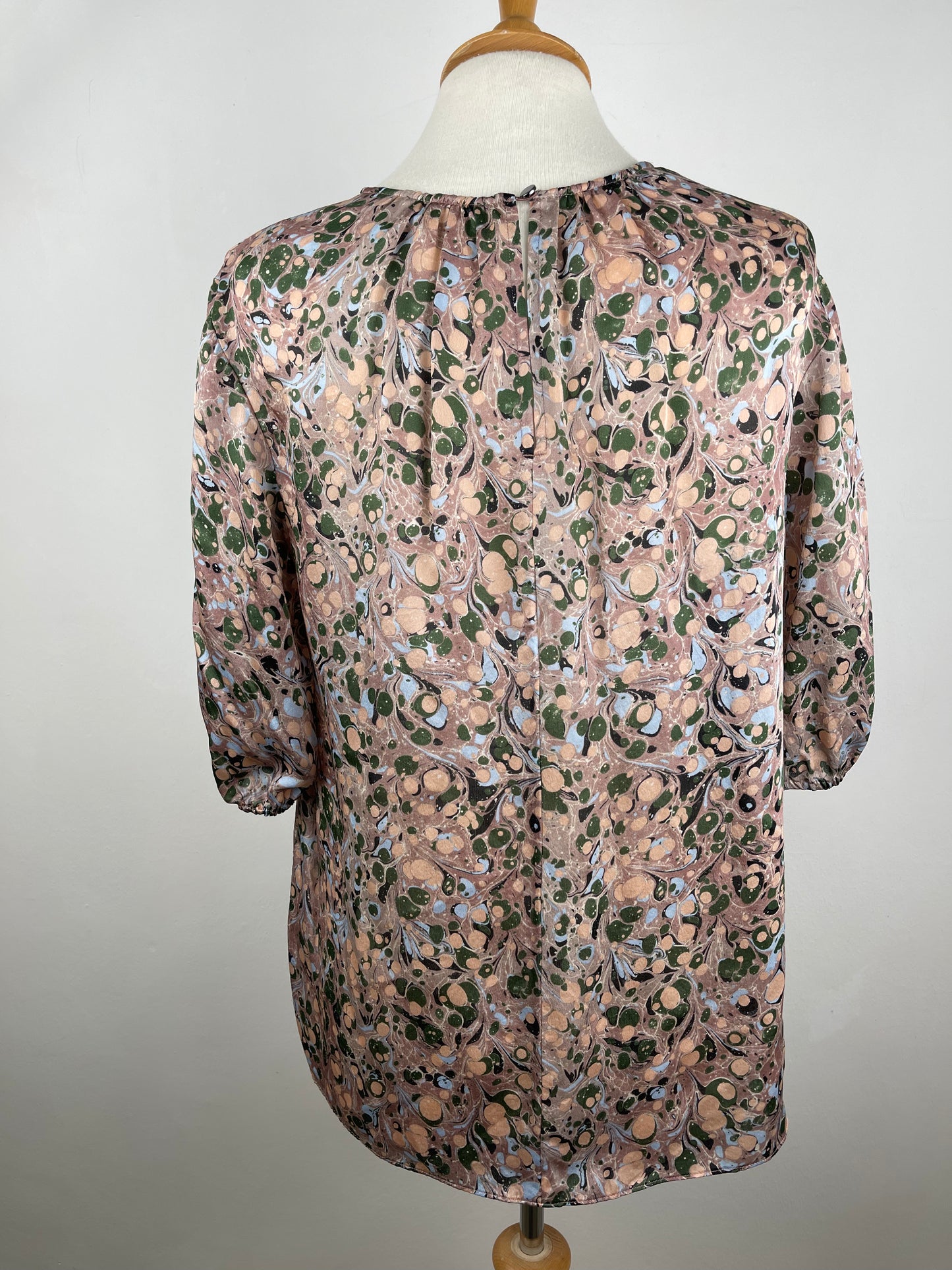 Marble Print Pure Silk Blouse by LK Bennett | Size M